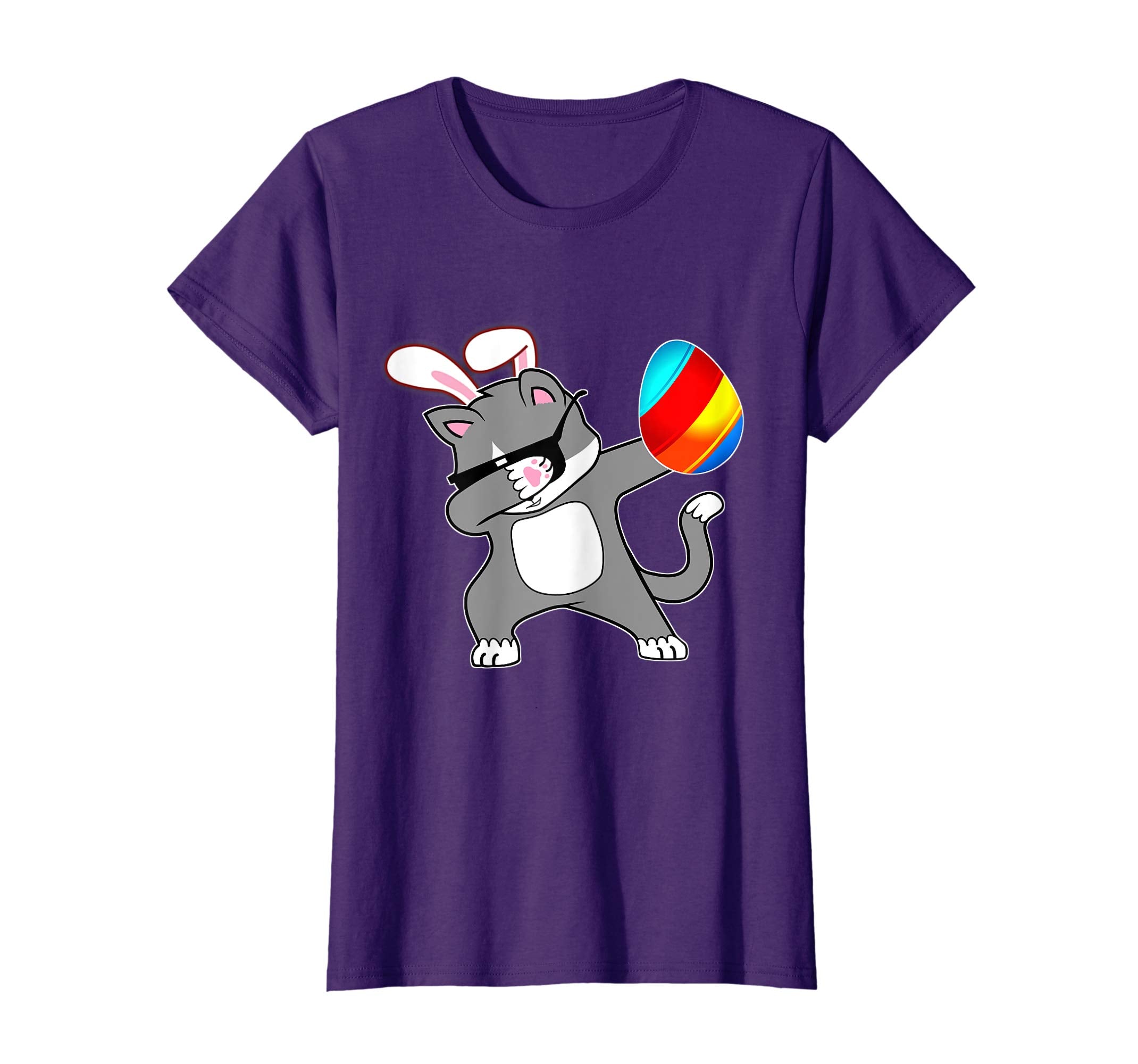 Easter Bunny Dabbing Kitty Cat Tshirt Egg Ears Animal Gift