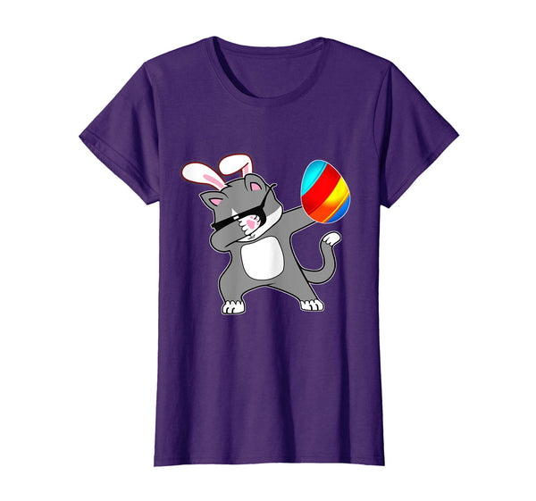 Easter Bunny Dabbing Kitty Cat Tshirt Egg Ears Animal Gift