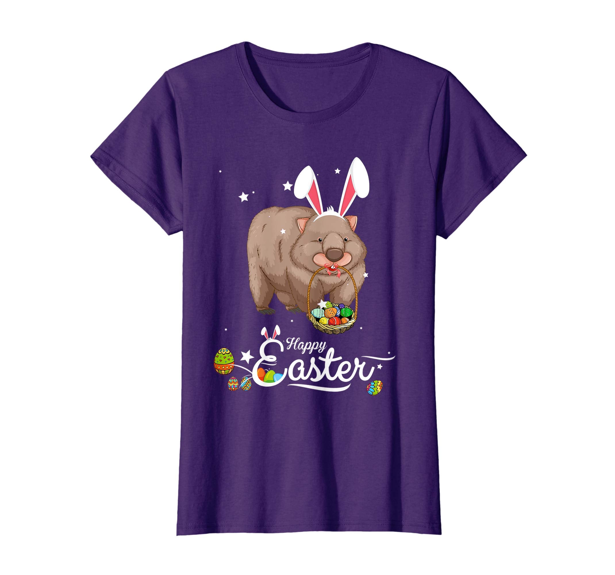 Cute Easter Wombat with Bunny Ears and Eggs T Shirt