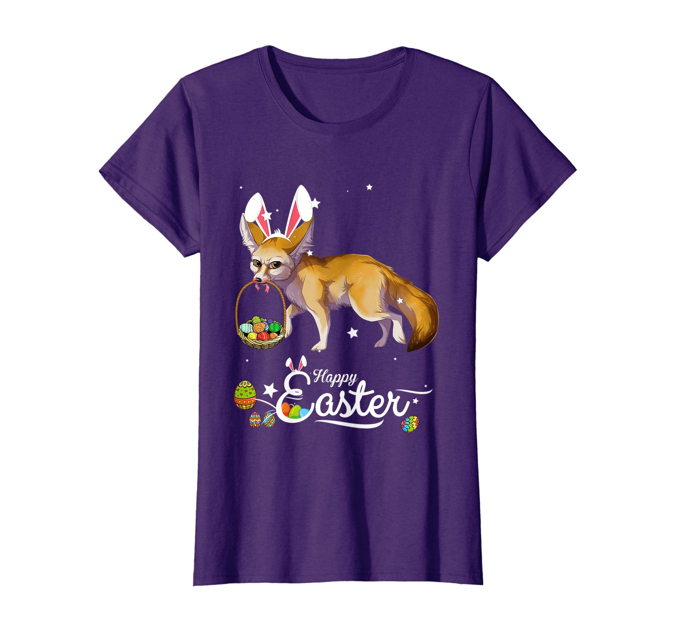 Cute Easter Fox with Bunny Ears and Eggs T Shirt