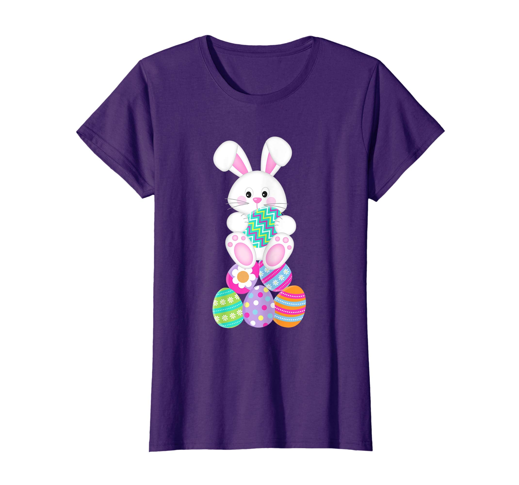 Happy Easter Shirt Cute Bunny &amp; Colorful Eggs Easter Gift