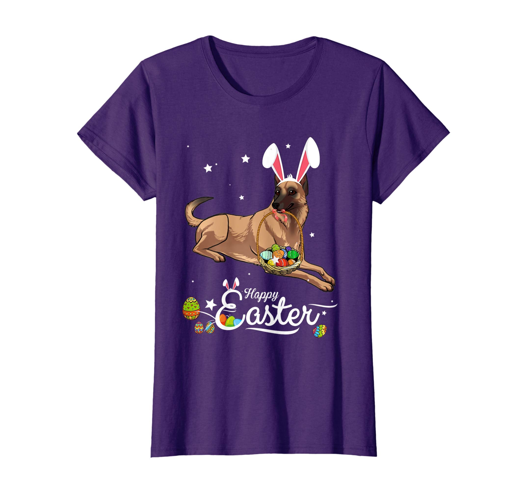 Belgian Malinois Dog With Bunny Hat Easter Costume T Shirt