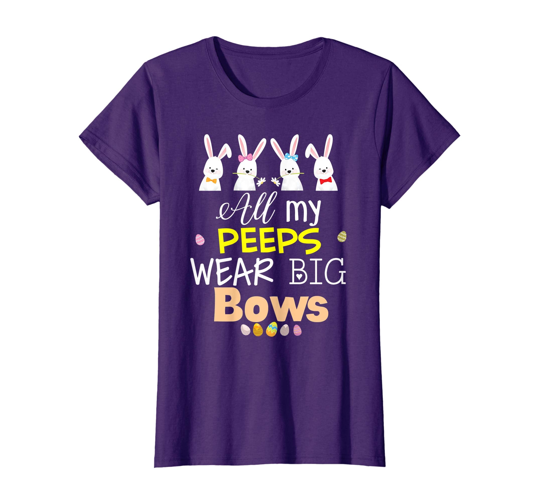 All My Peeps Wear Big Bows Easter Bunny Eggs T-Shirt Boys