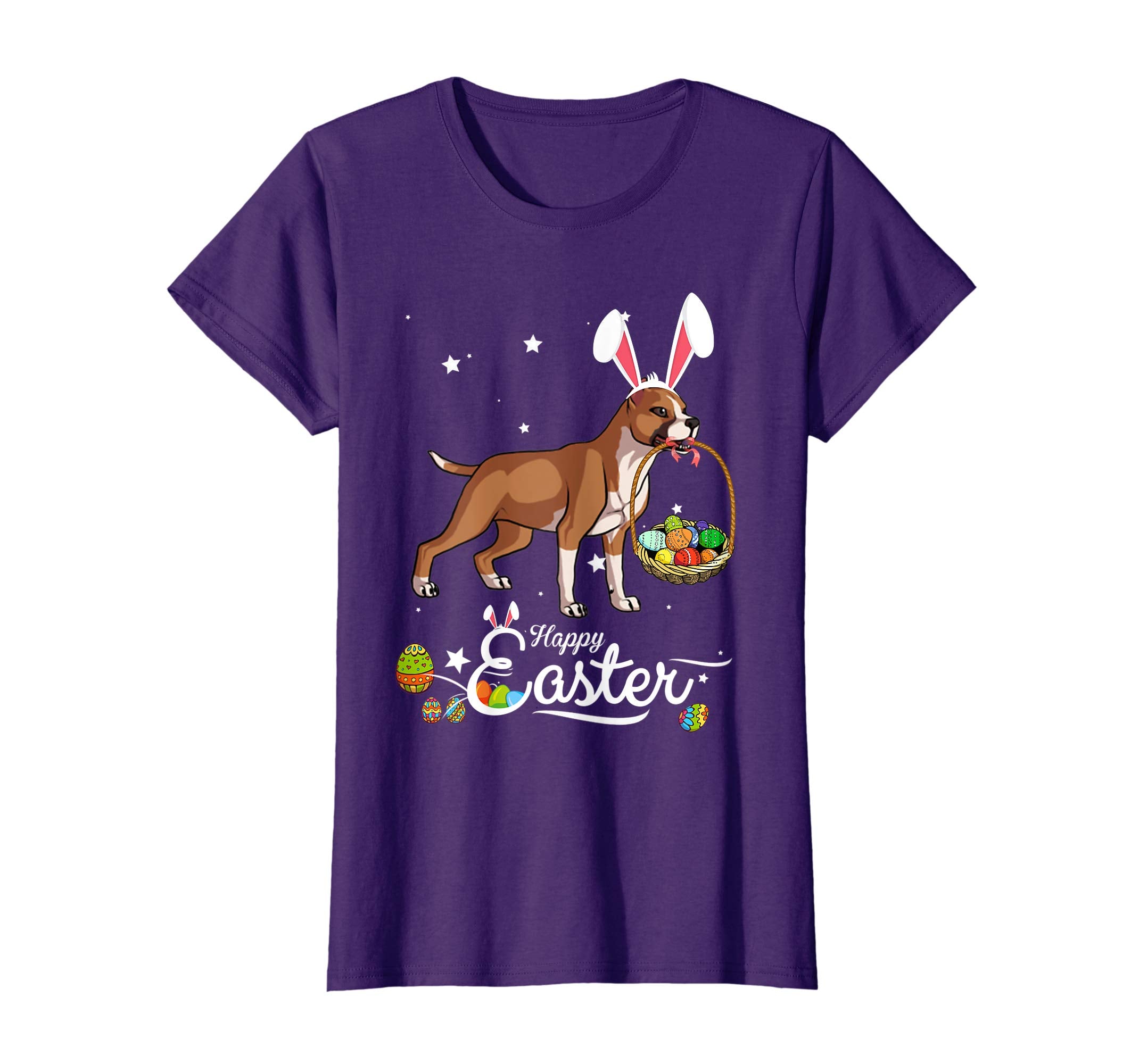 Staffordshire Dog With Bunny Hat Easter Costume T Shirt