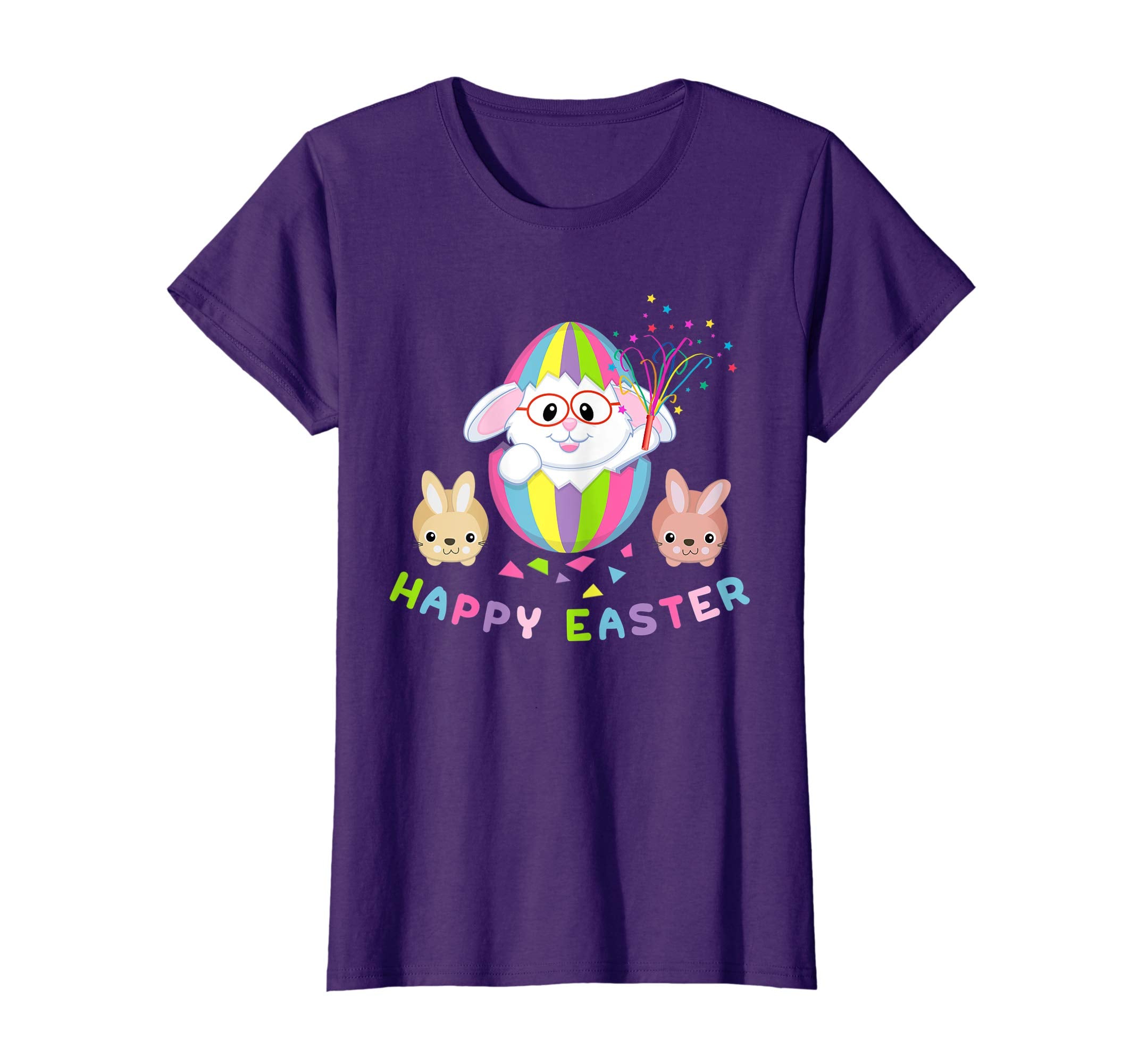 Happy Easter Bunny Tee shirt with Easter Eggs Tee