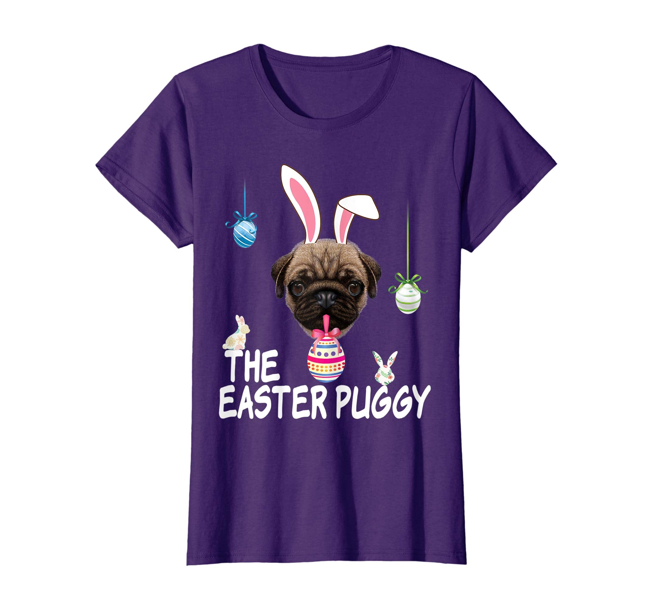 The Puggy Easter Pug Dog Bunny Egg T-Shirt Dog Lover Hunting