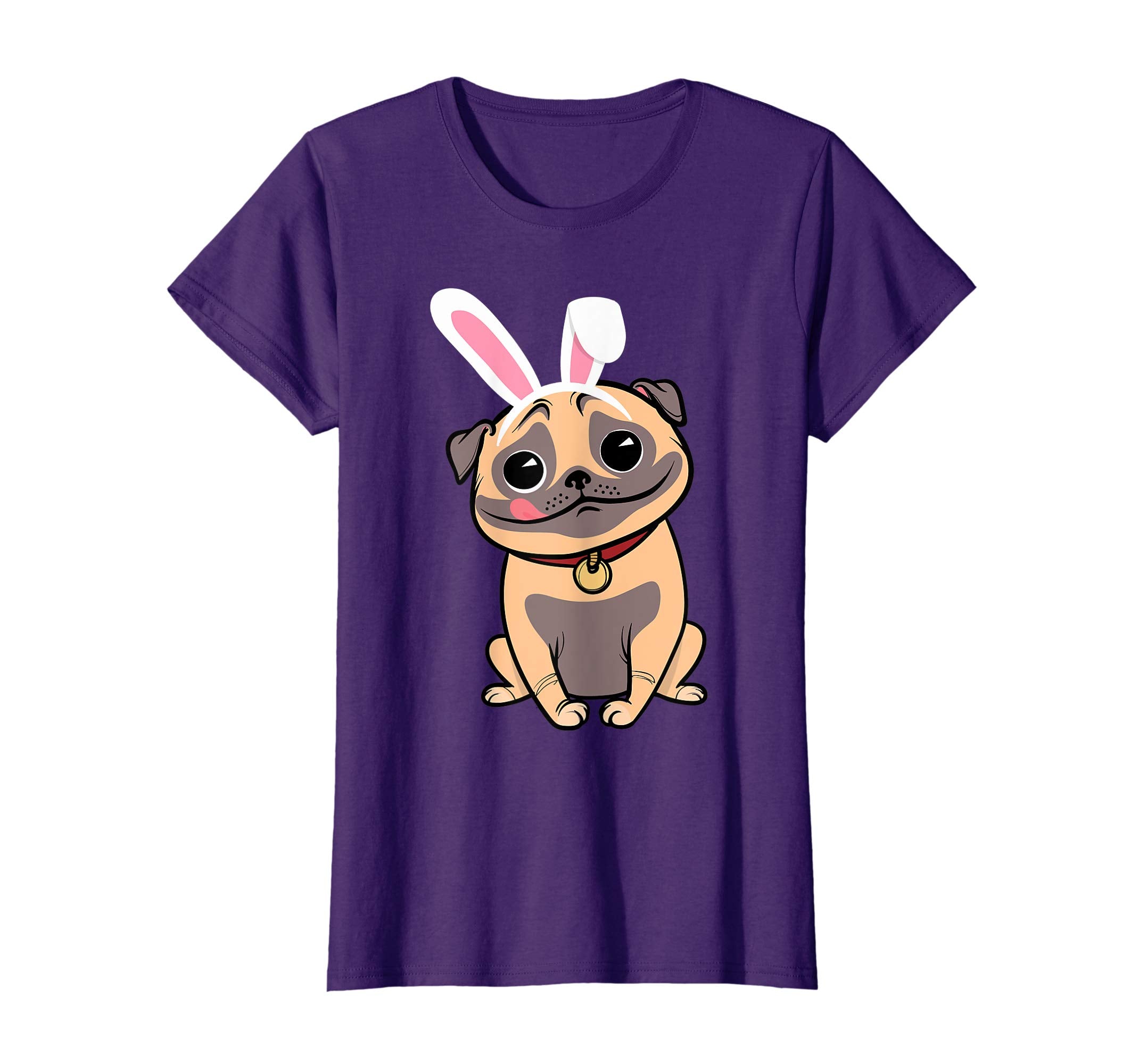 Pug Dog With Bunny Rabbit Hat Easter Happy Day Shirt