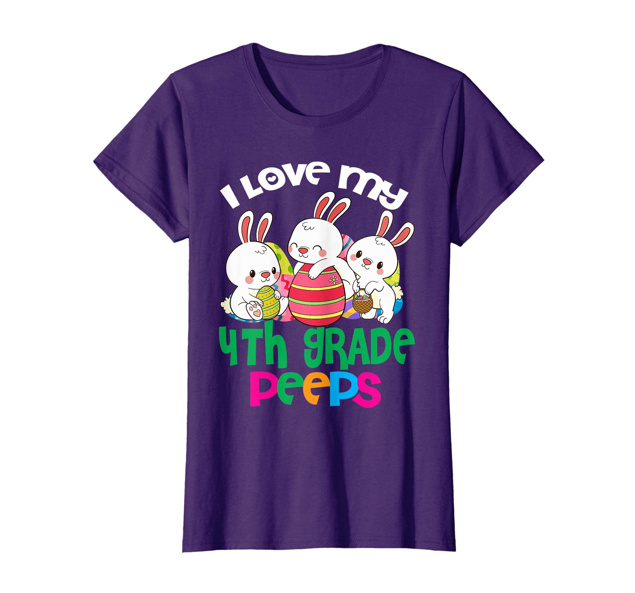 I Love My 4th Grade Peeps Easter Egg Bunnies Teacher Shirt