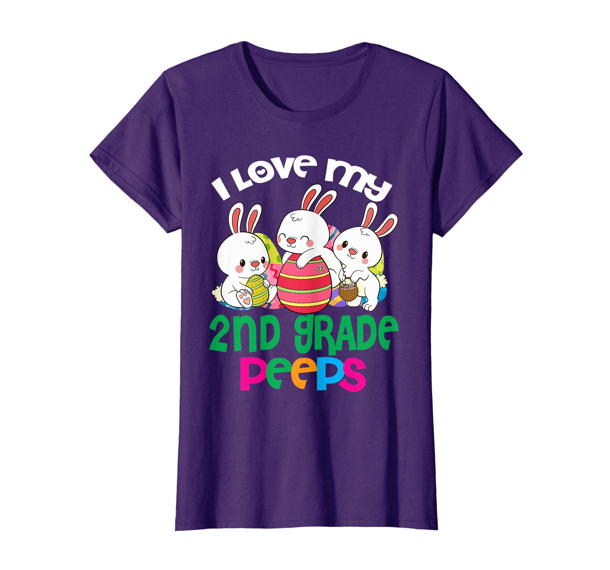 I Love My 2nd Grade Peeps Easter Egg Bunnies Teacher Shirt