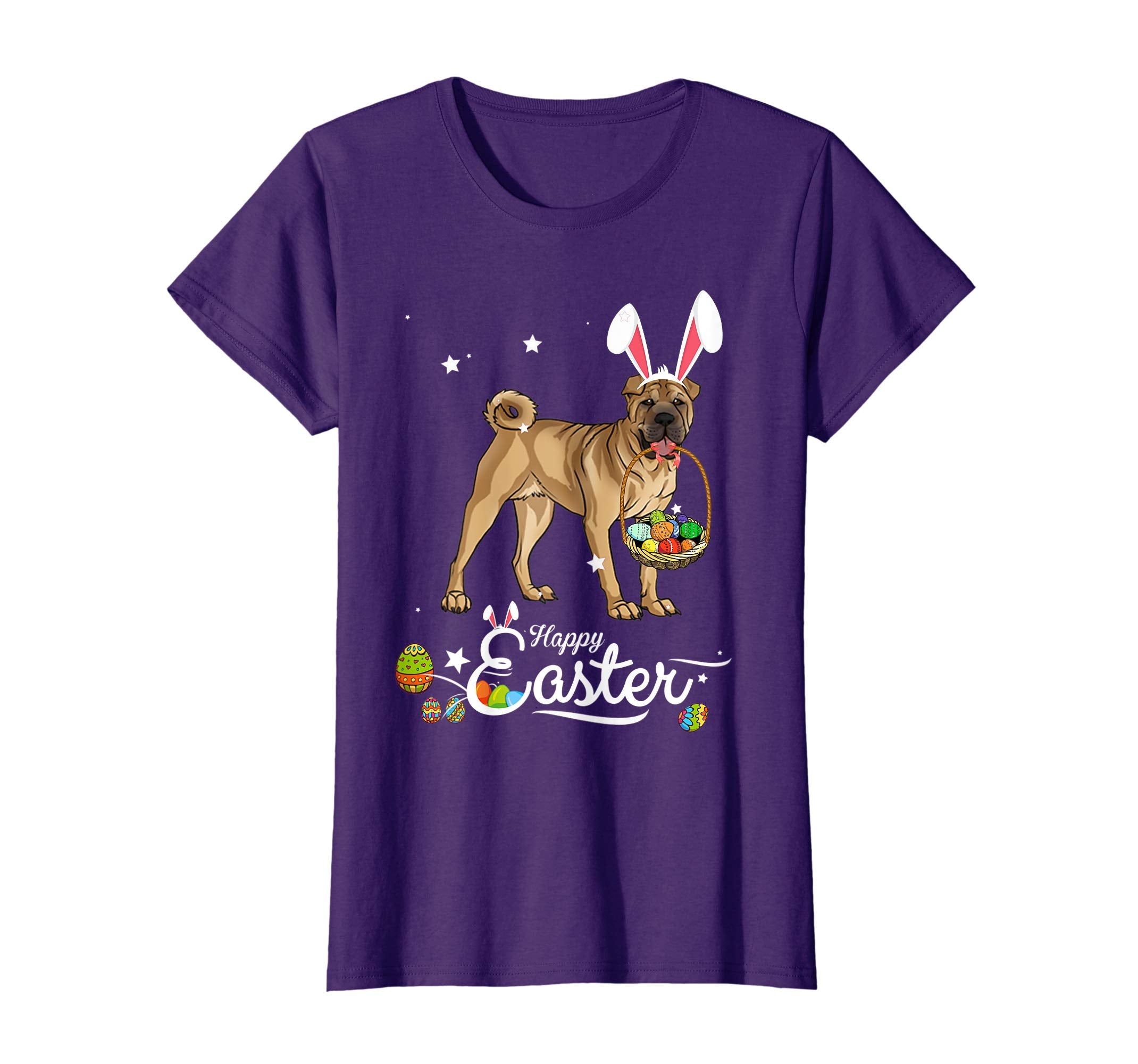 Chinese Shar-pei Dog With Bunny Hat Easter Costume T Shirt