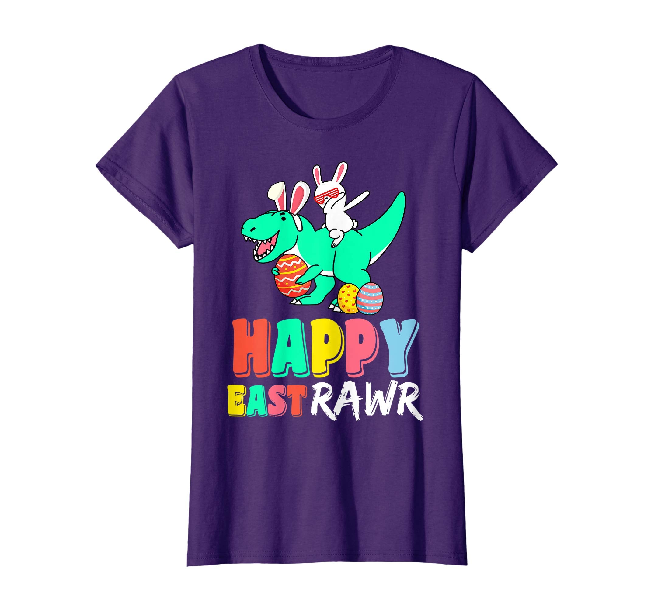 Happy Eastrawr T Rex Dinosaur Bunny Dabbing Easter Egg Shirt
