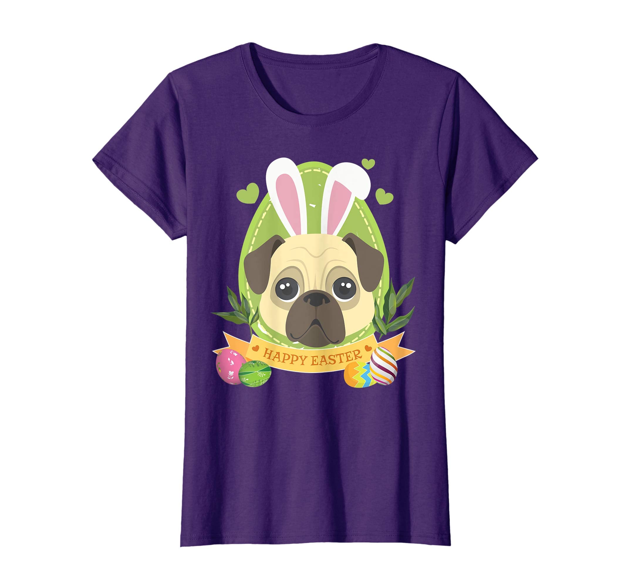 Bunny Pug Dog Easter Day Lovers T-Shirt Egg Hunting Lovely