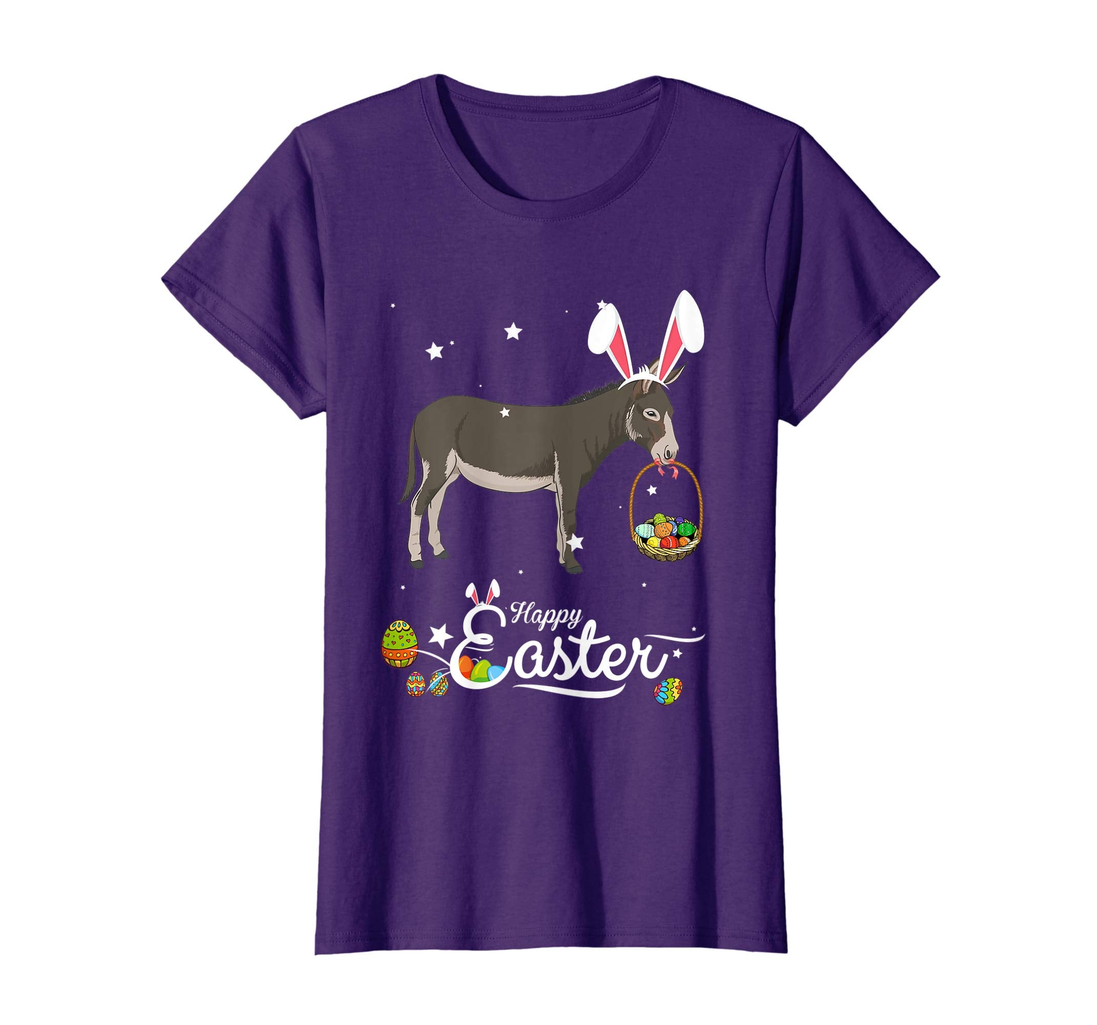 Cute Easter Donkey with Bunny Ears and Eggs T Shirt