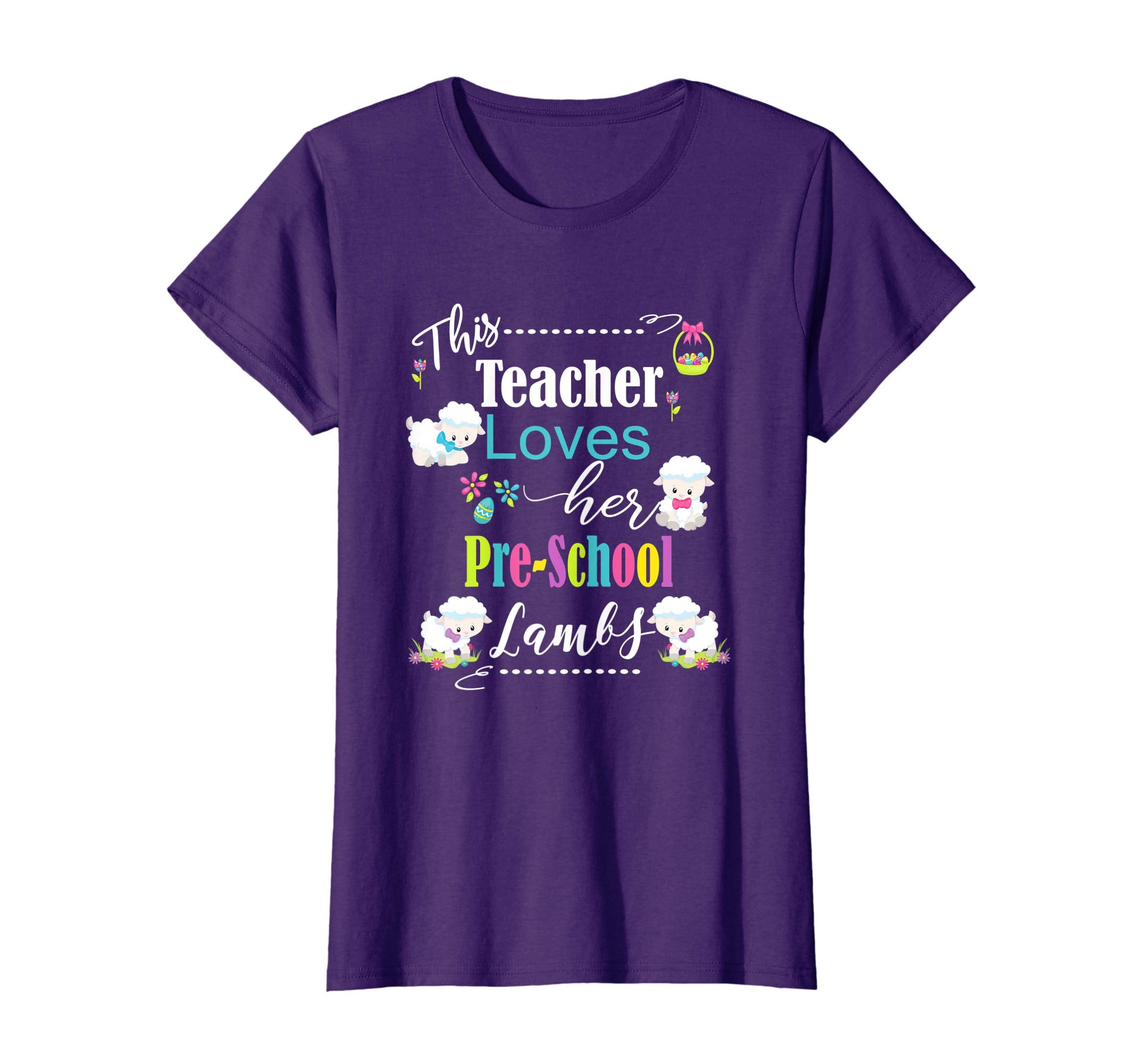Pre-School Teacher Easter School Shirt Cute Love My Lambs