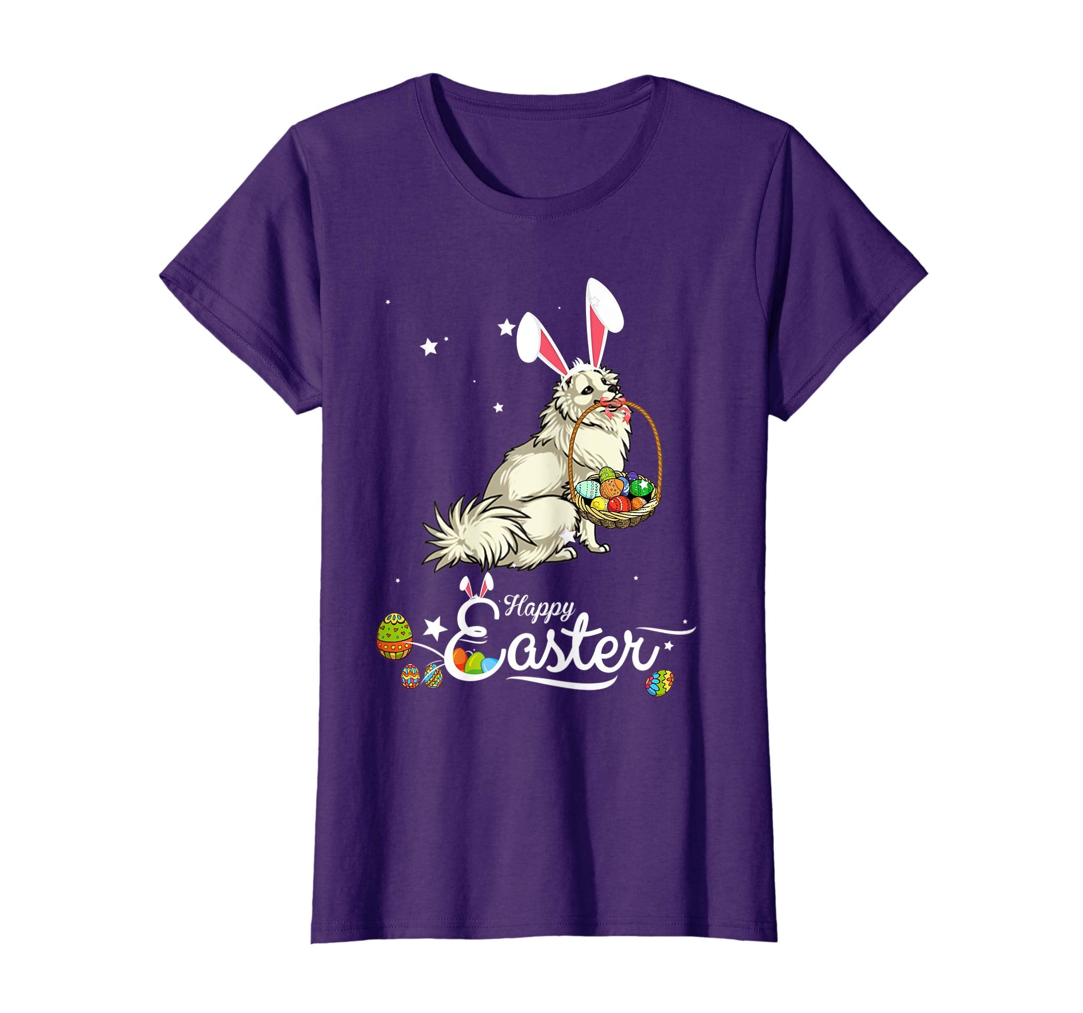 American Eskimo Dog With Bunny Hat Easter Costume T Shirt