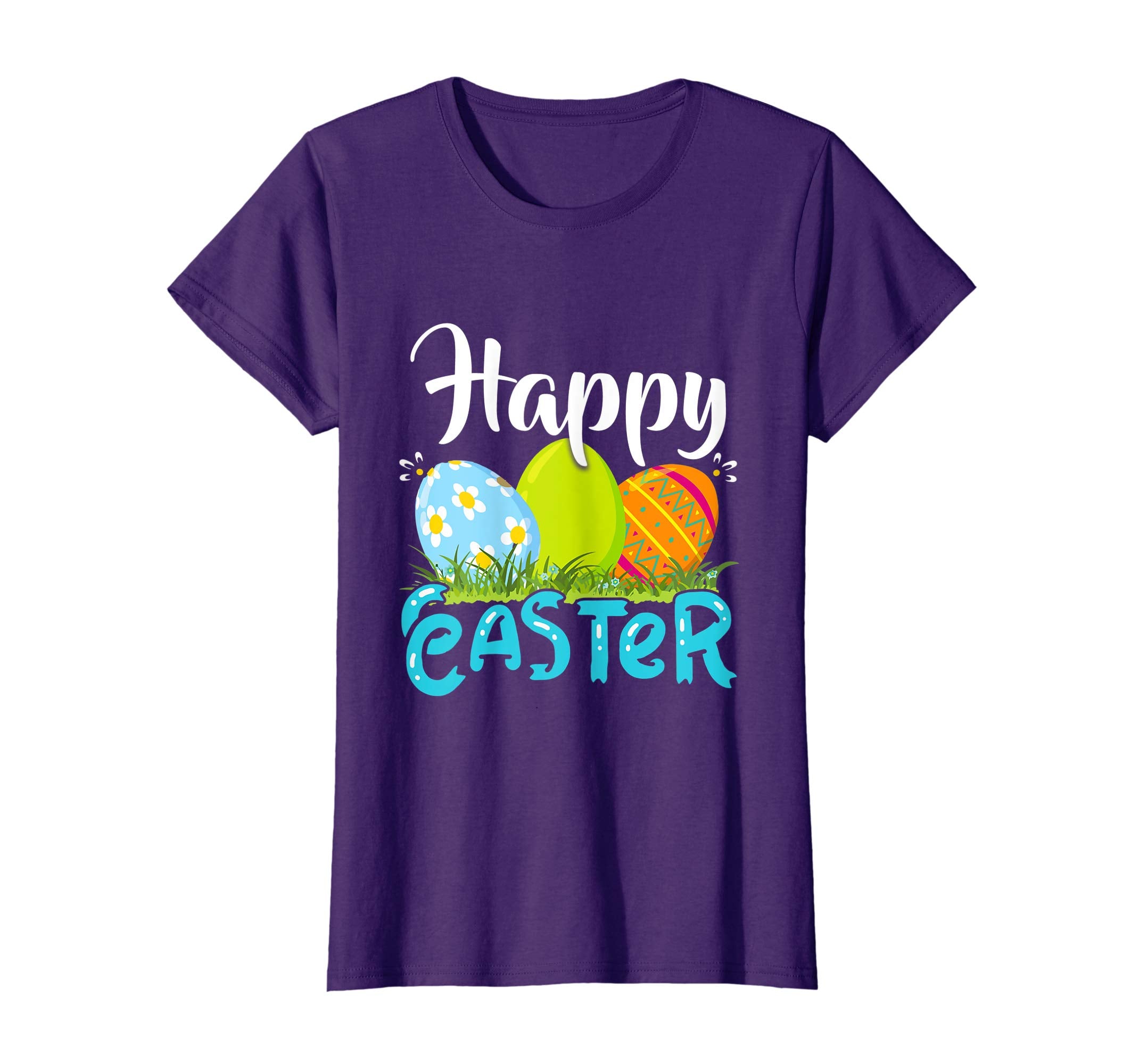 Happy Easter T-Shirt For Boys Girls Women Men Colorful Eggs