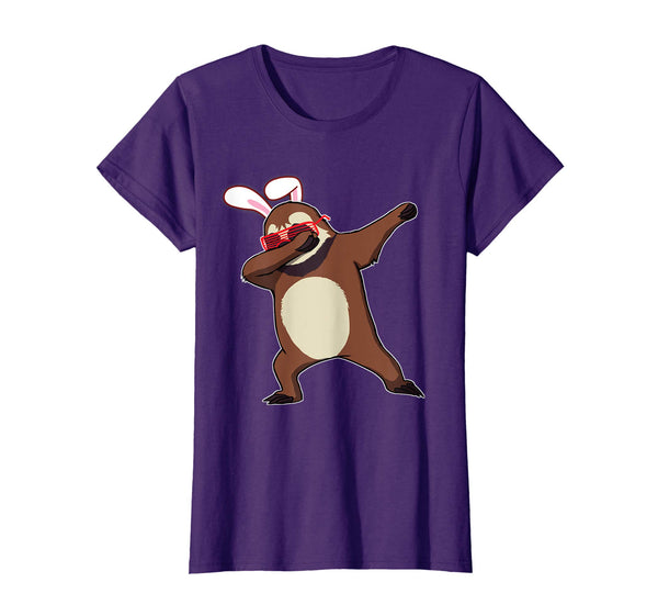 Easter Bunny Dabbing Sloth Tshirt Rabbit Ears Animal Gift