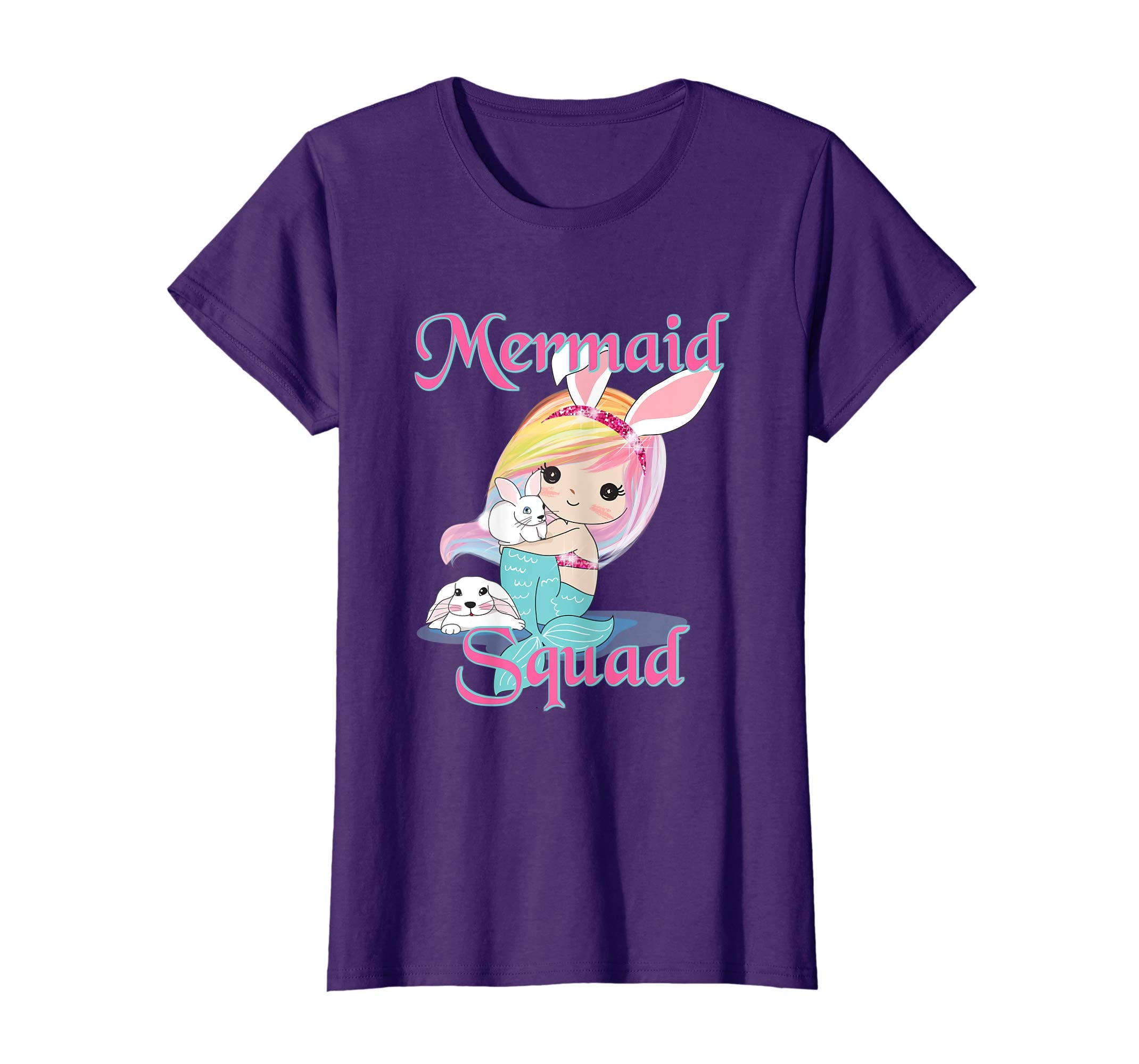 Mermaid Squad Easter Bunny Women Kids T-Shirt