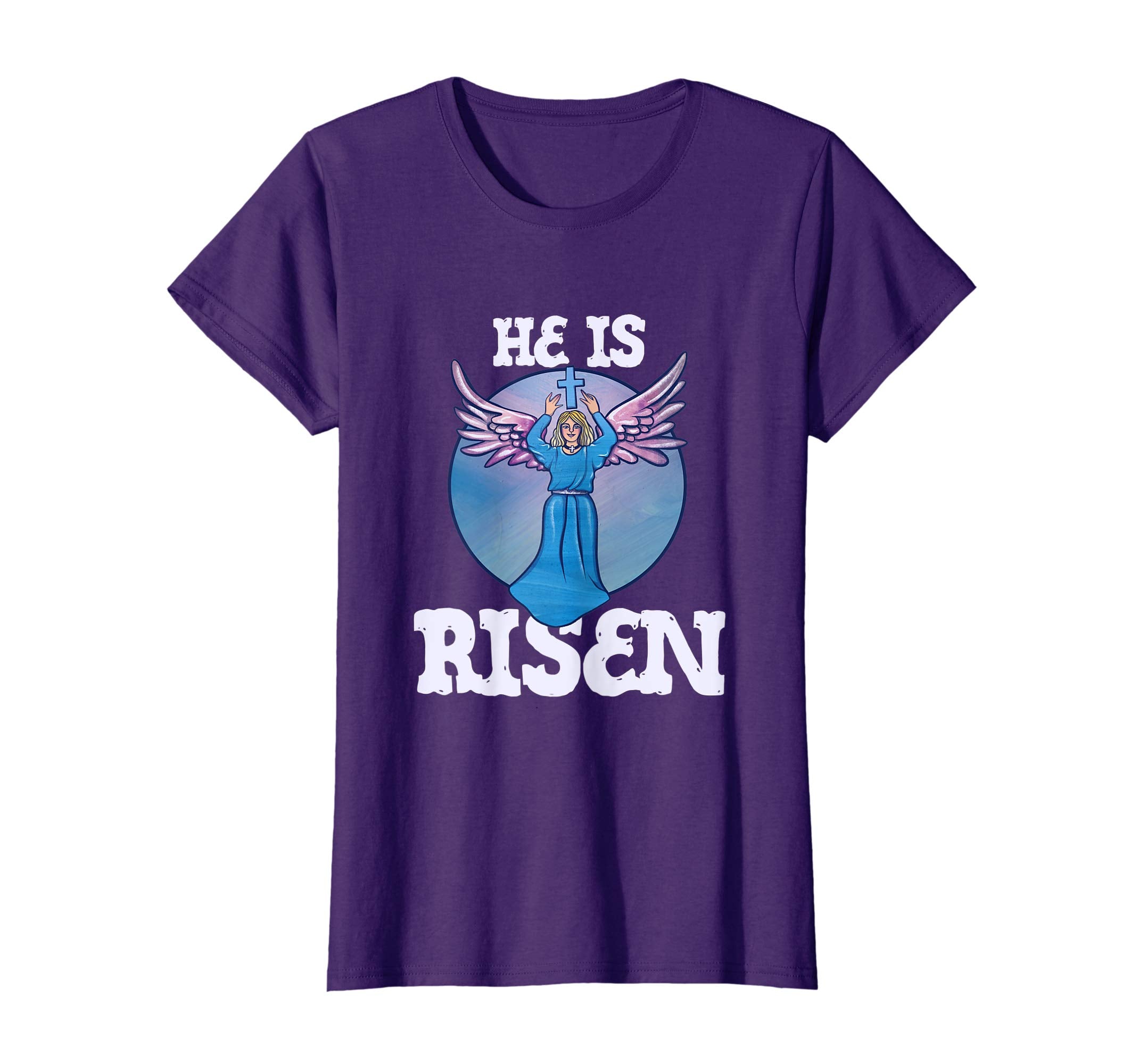 He is Risen t-shirt Christian Easter Sunday Angel Artwork