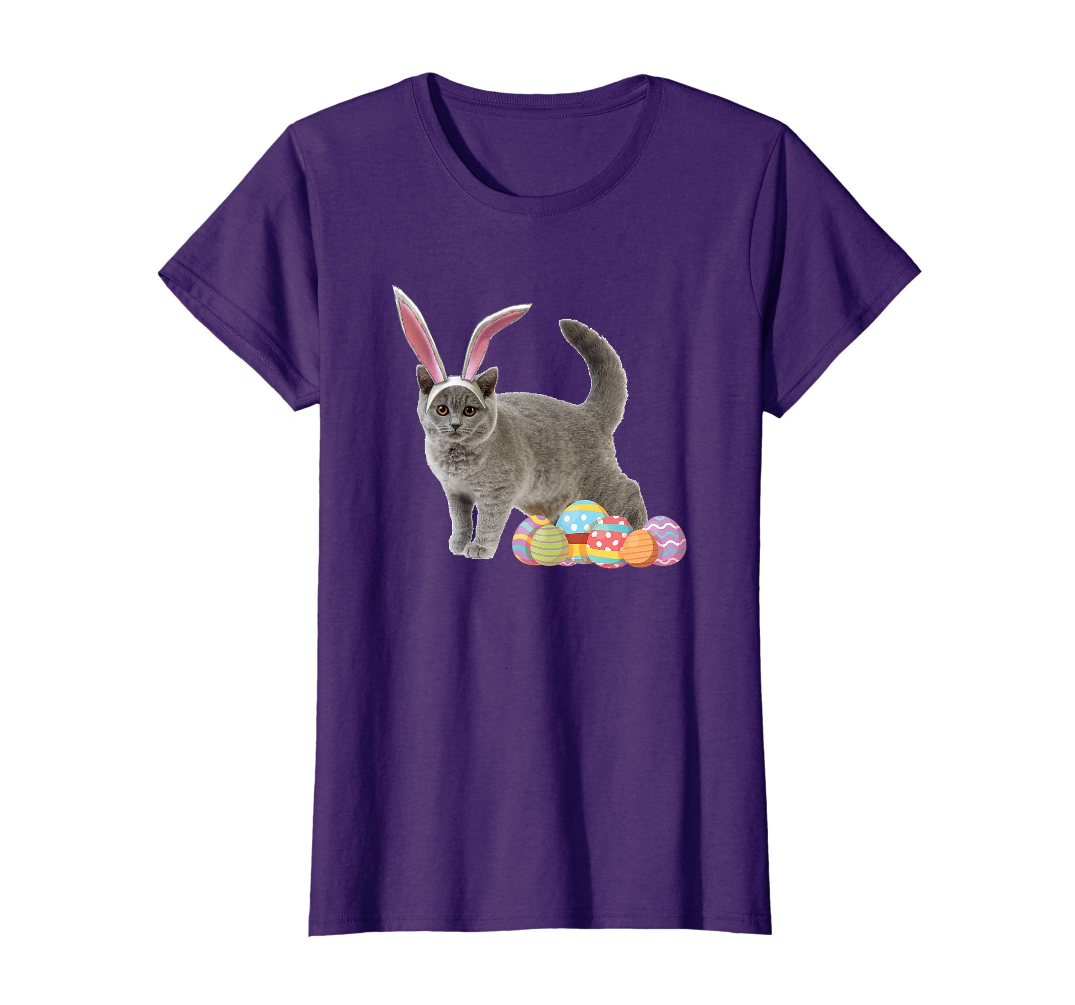 Easter Cat Shirt Russian Blue Funny Bunny Ears &amp; Eggs Gift