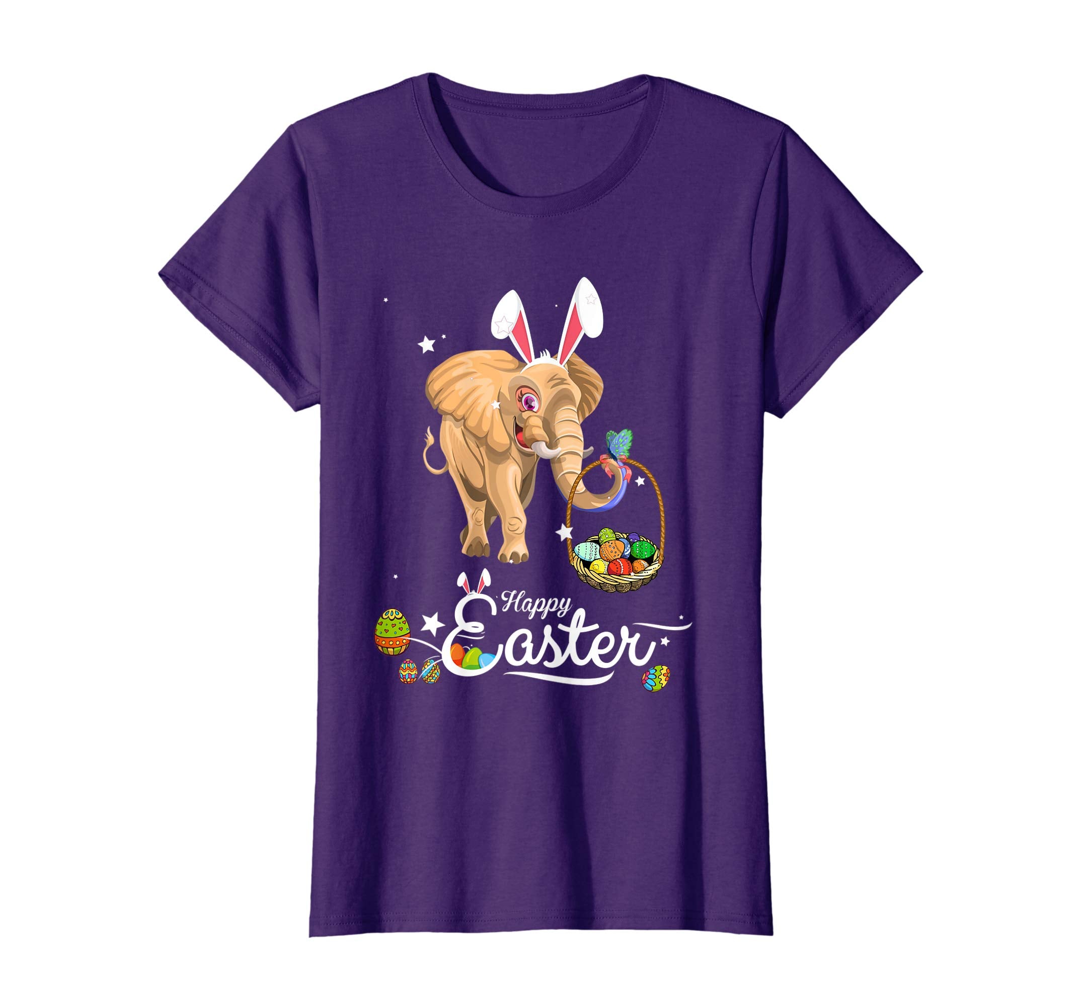 Cute Easter elephant with Bunny Ears and Eggs T Shirt