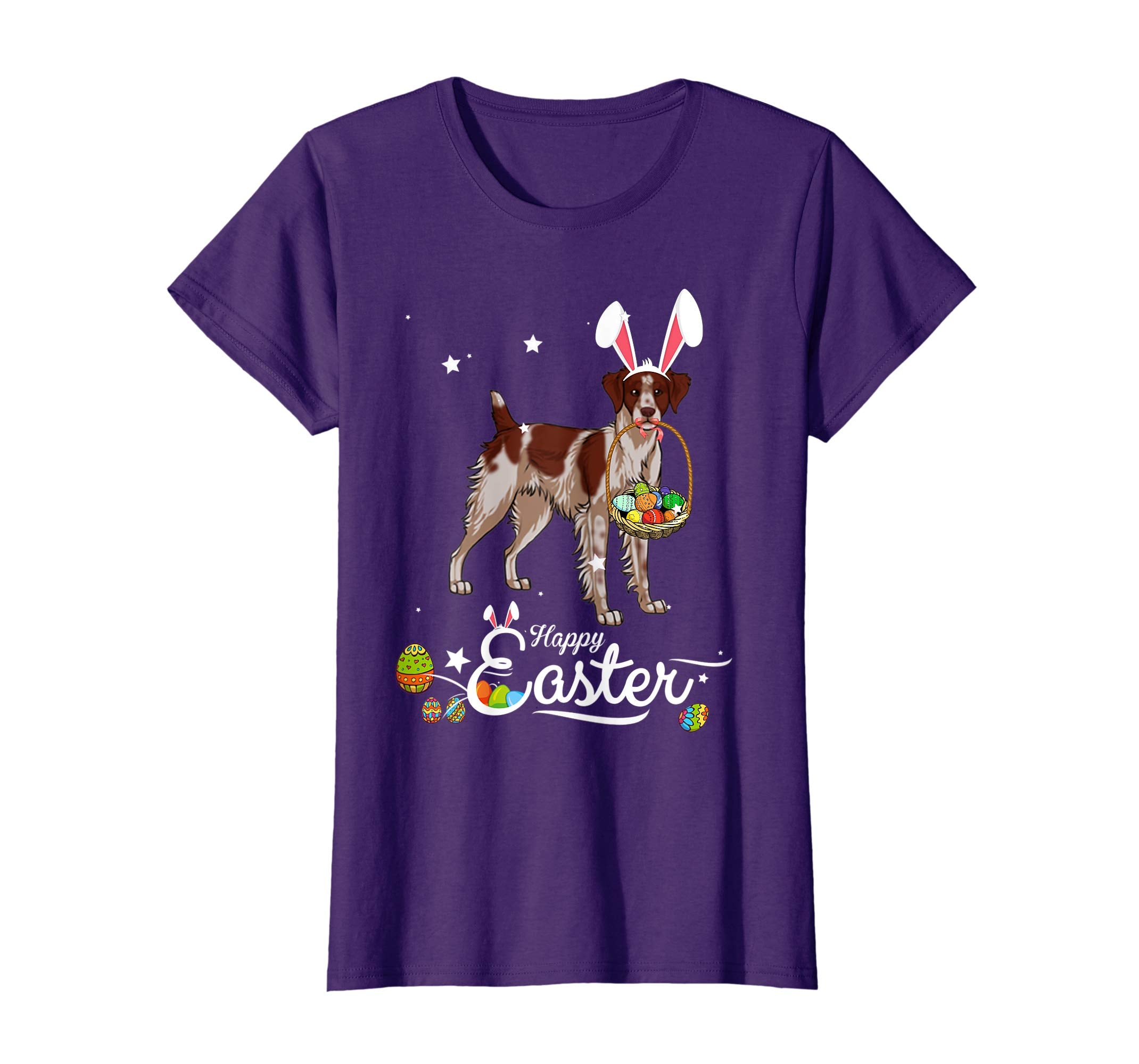 Brittany Spaniel Dog With Bunny Hat Easter Costume T Shirt