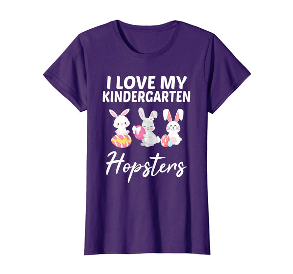 I Love My Kindergarten Hopsters Easter Teacher Shirt