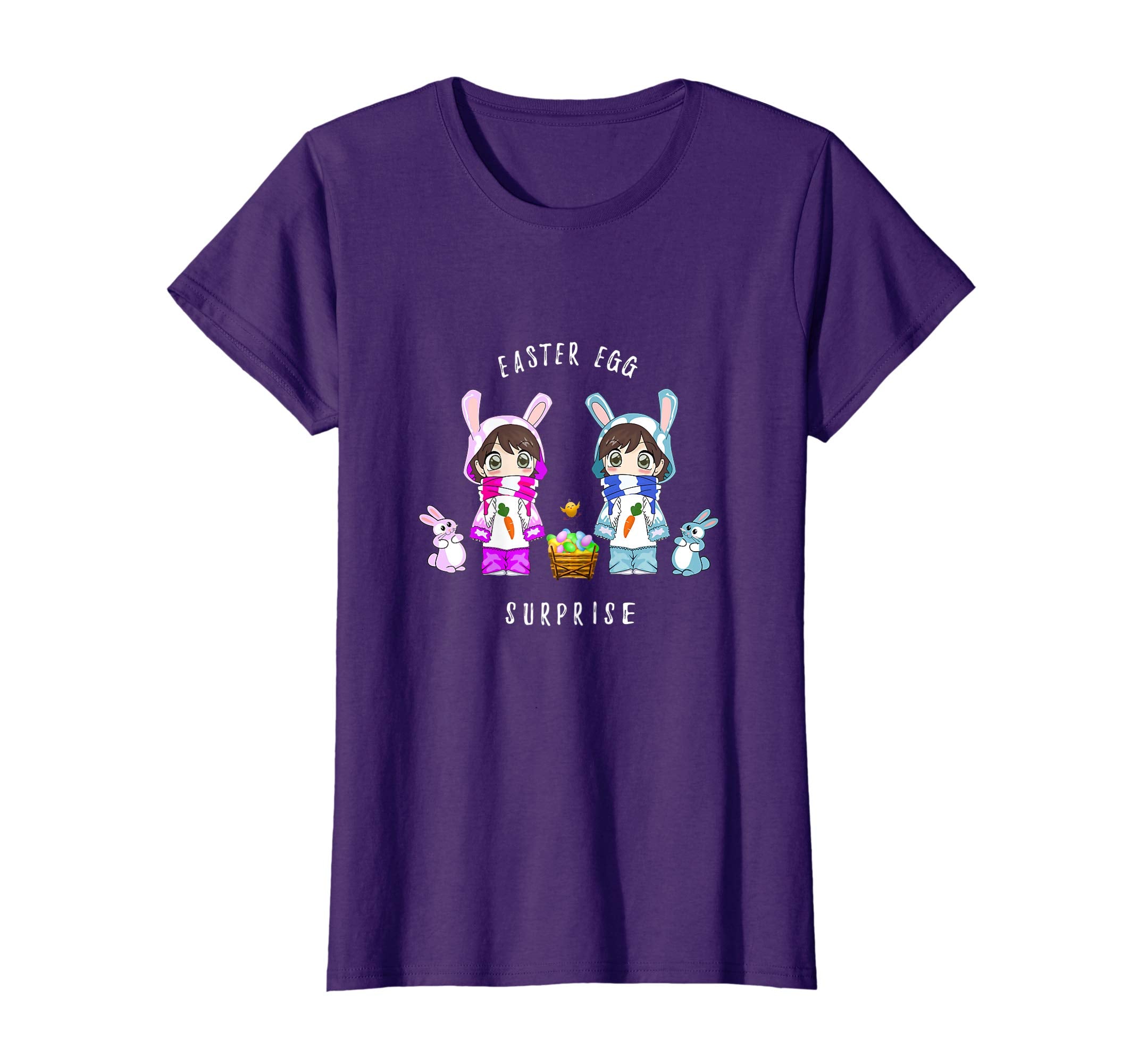 Chibi Twins - Easter Egg Surprise Cute Kawaii Bunny T-Shirt