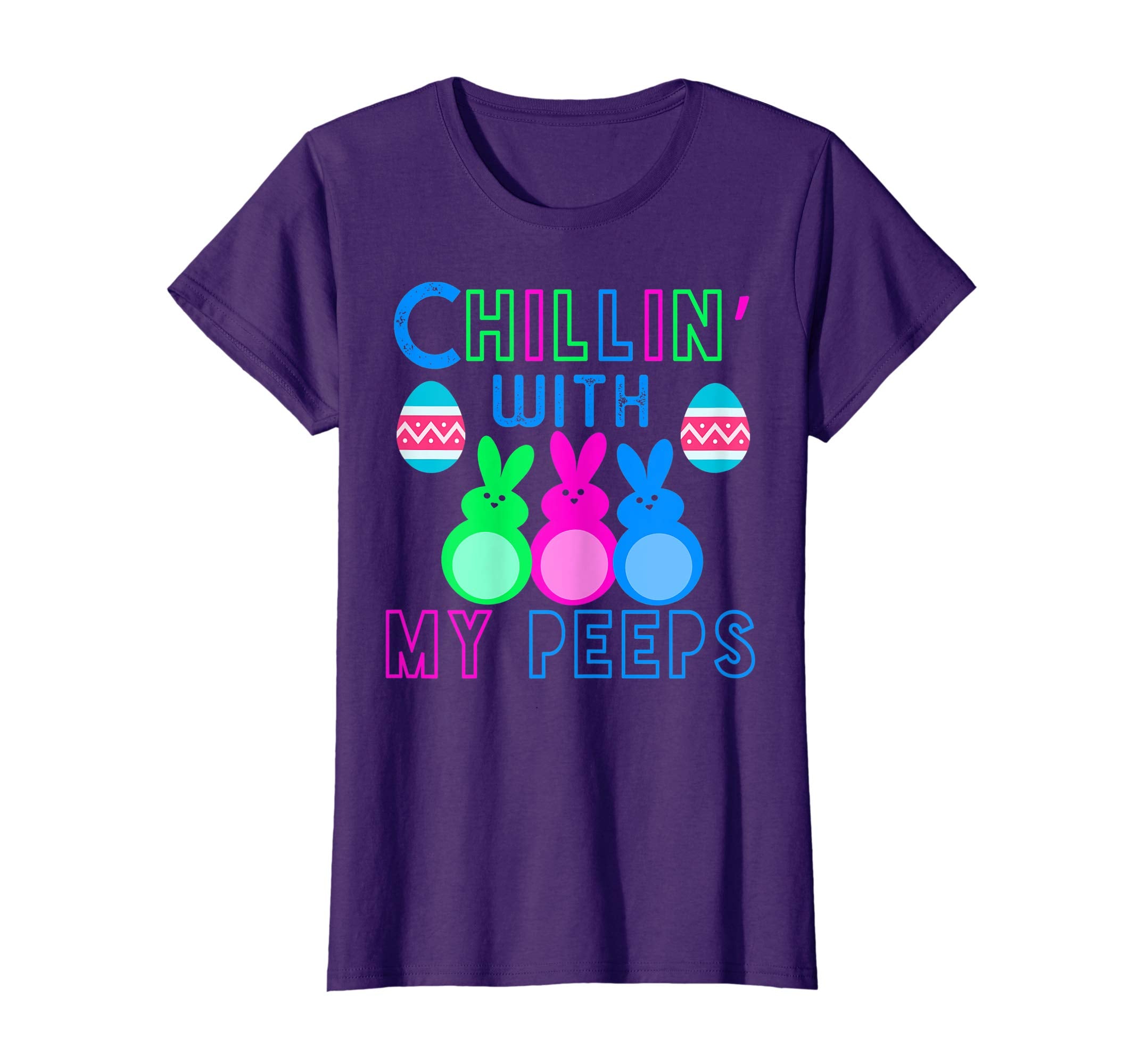Chillin' With My Peeps Easter Bunny T-Shirt women adults