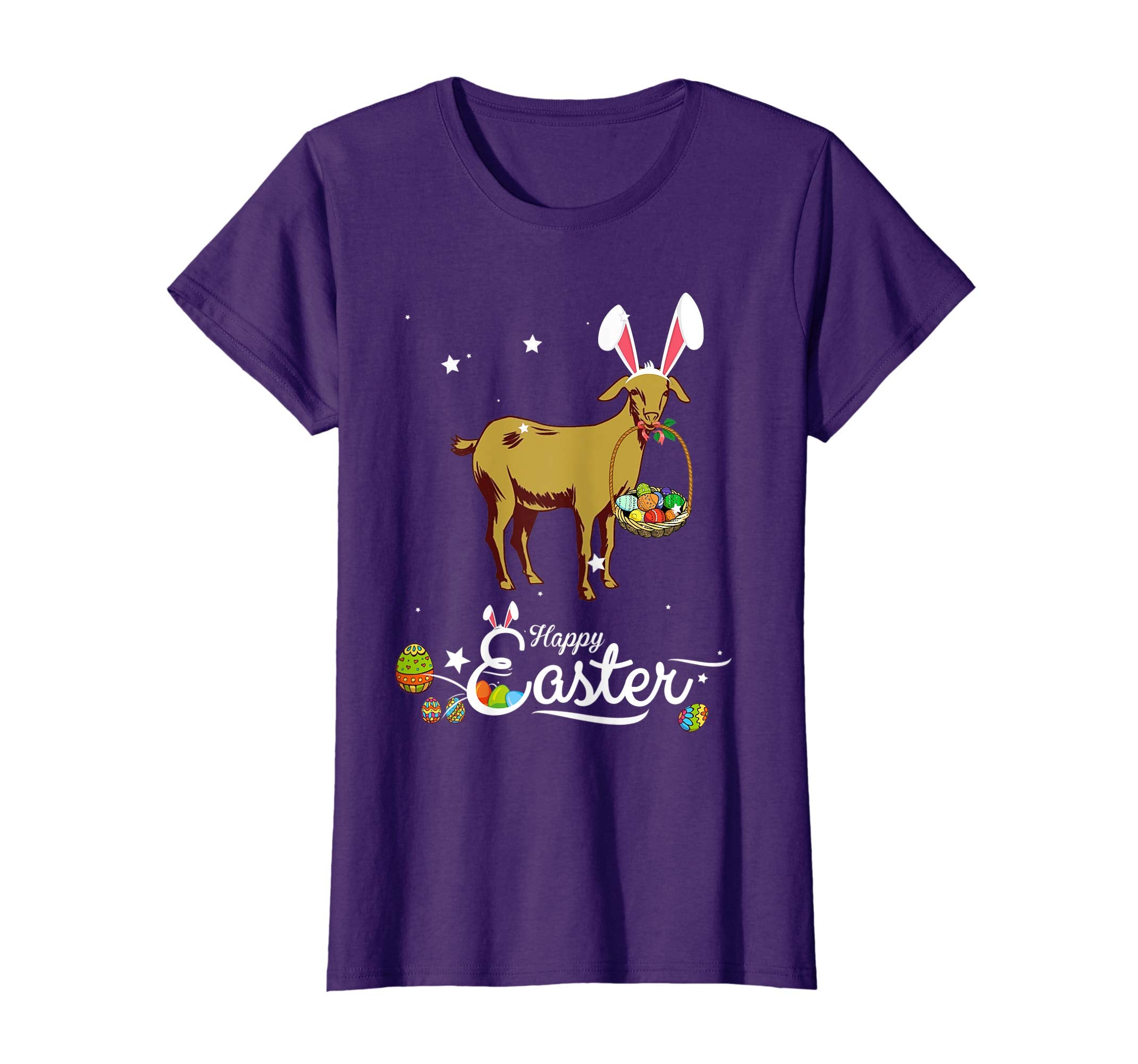 Cute Easter Goat with Bunny Ears and Eggs T Shirt