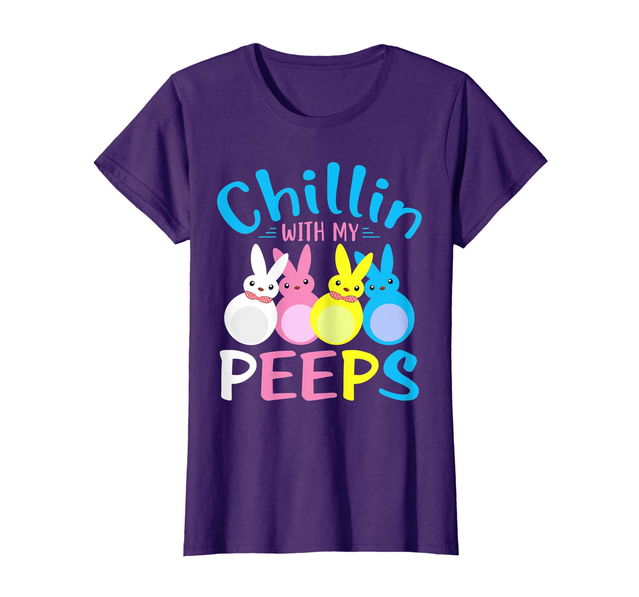 Funny Chillin With My Peeps Easter Kids Boys Girls T-Shirt.