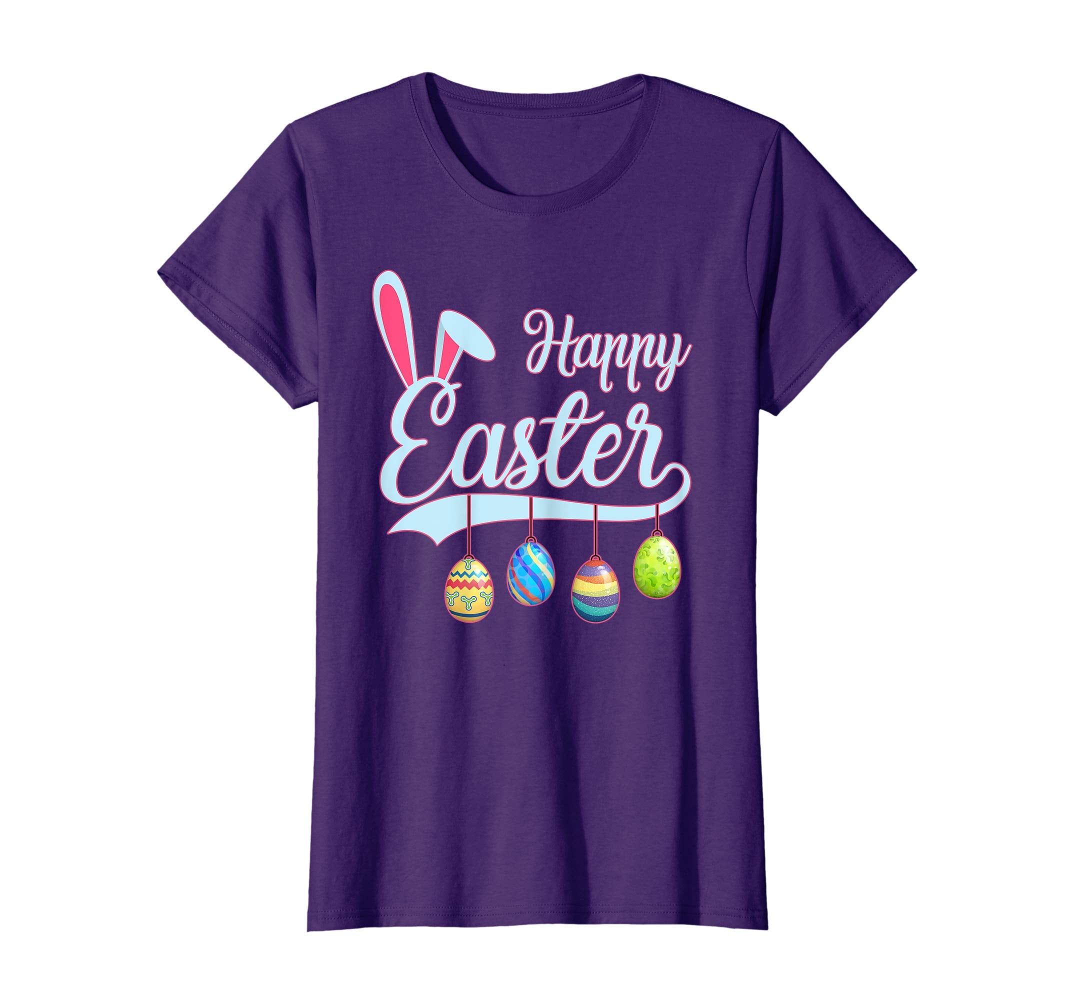 Happy Easter Bunny Tee shirt with Easter Eggs Tee