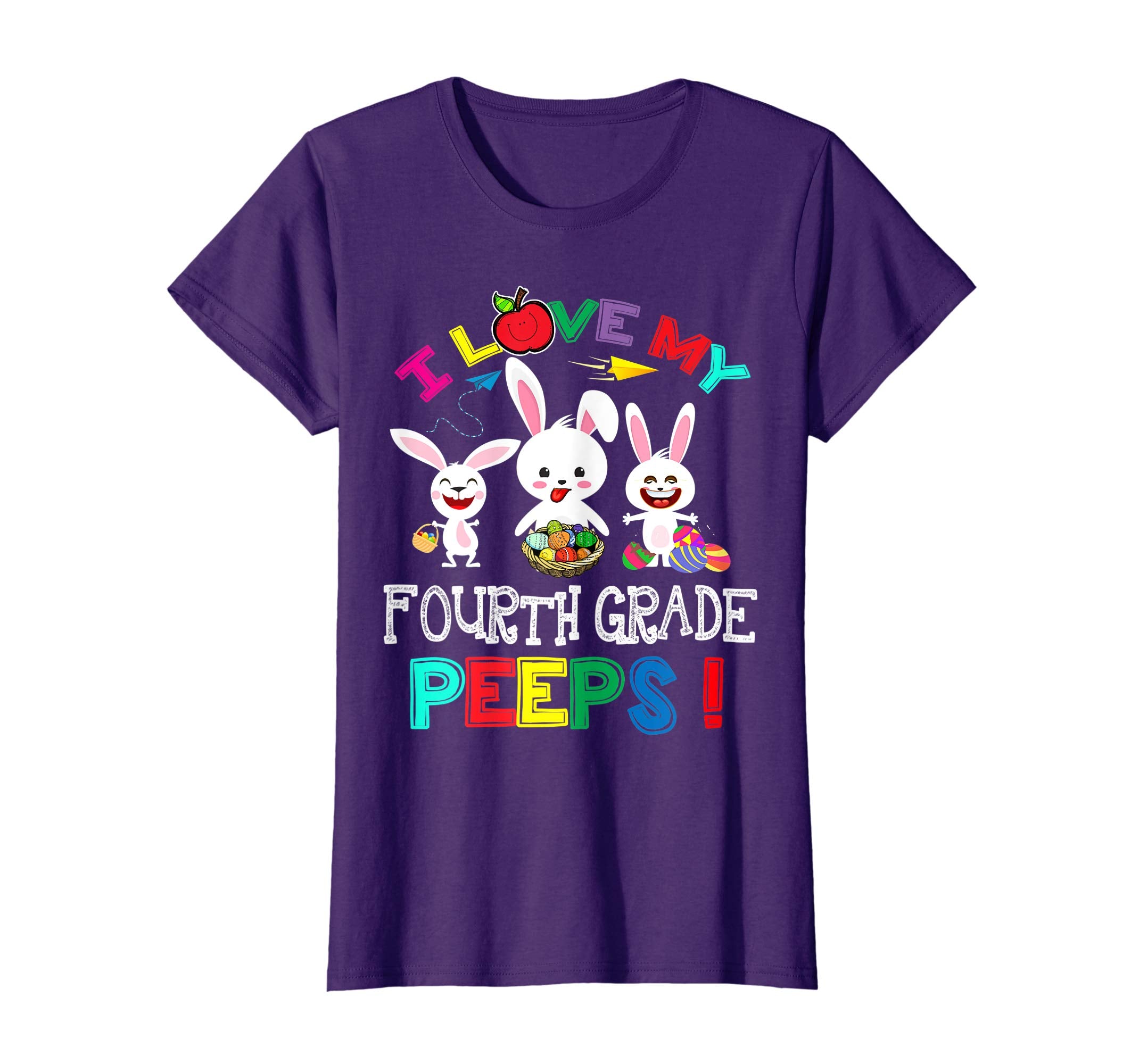I Love My Fourth Grade Peeps Bunnies Easter Teacher T Shirt