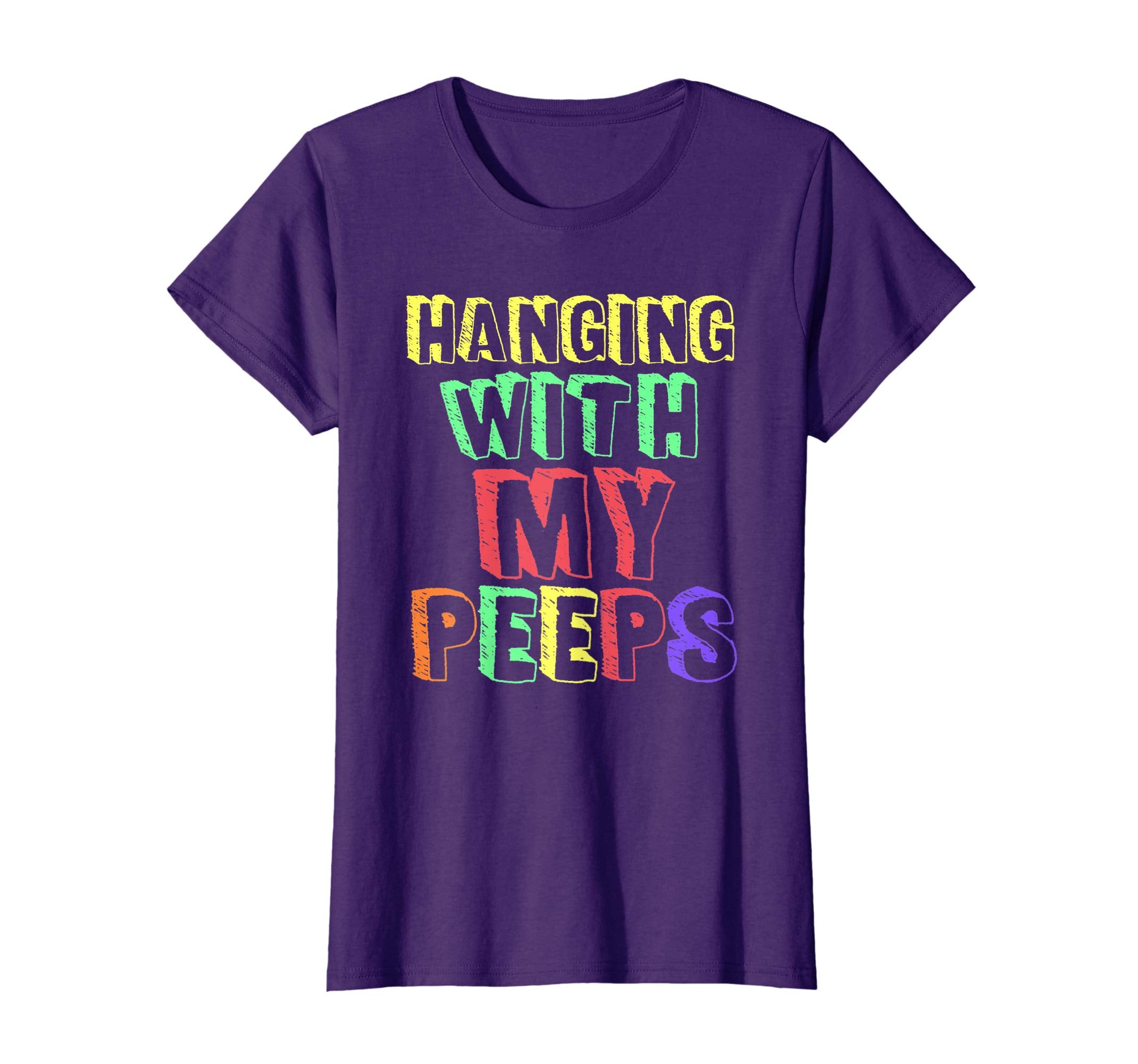 Hanging With My Peeps Cute Easter Pastel Funny Family Shirt
