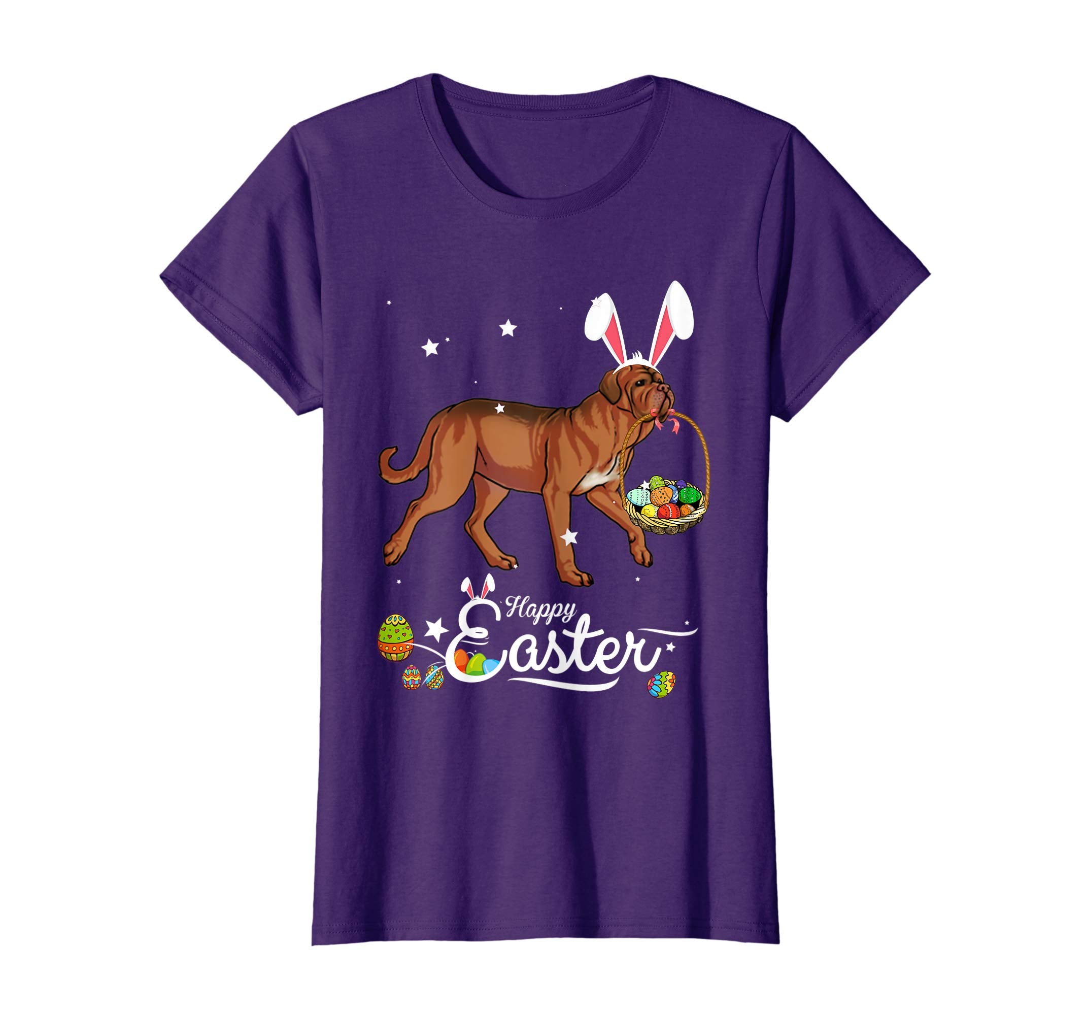Dogue De Bordeaux Dog With Bunny Hat Easter Costume T Shirt