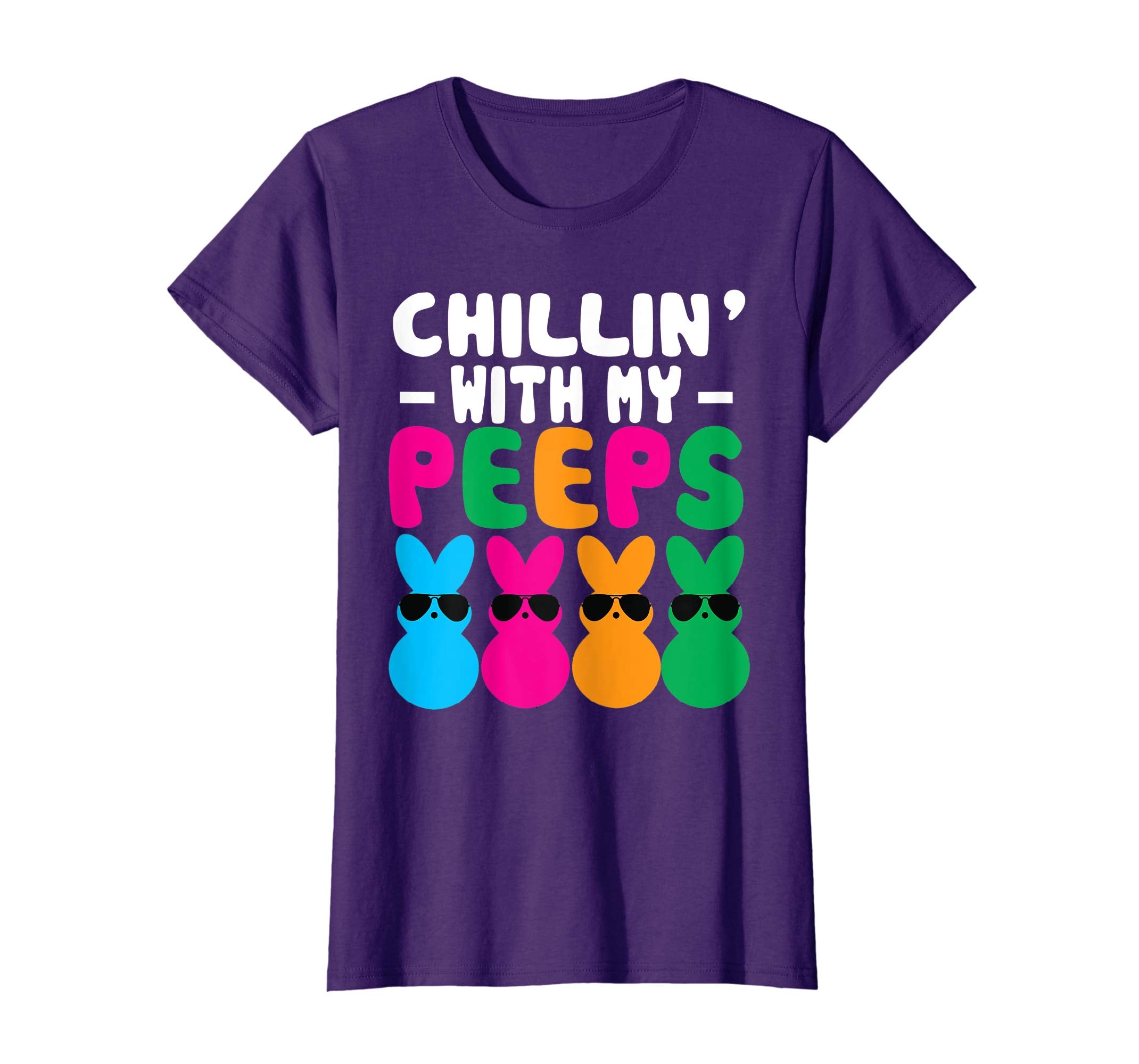 Chillin' With My Peeps Easter Bunny Egg Funny Gift T-Shirt