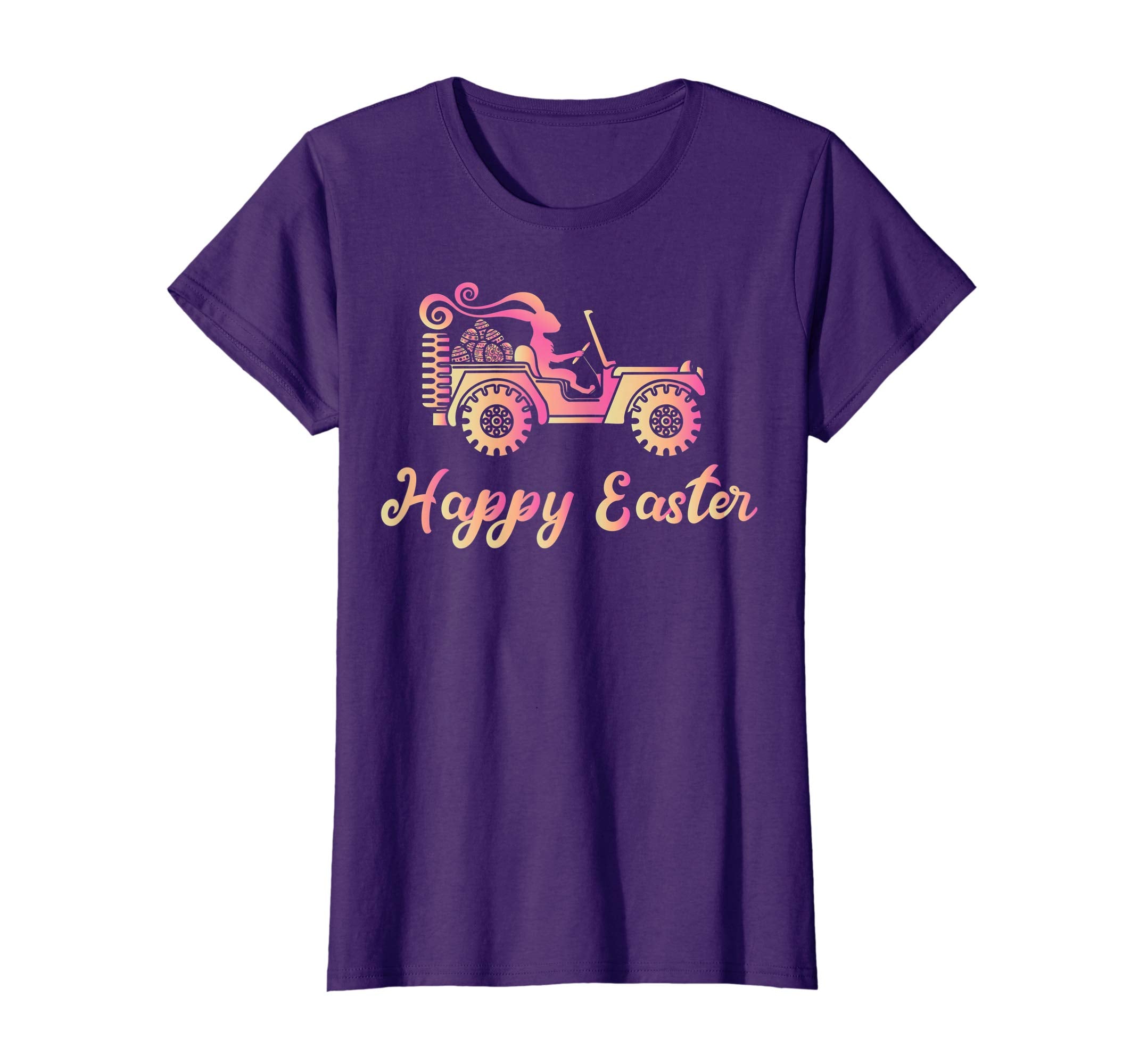 Jeep Happy Easter Bunny with Long Ears Eggs Shirt