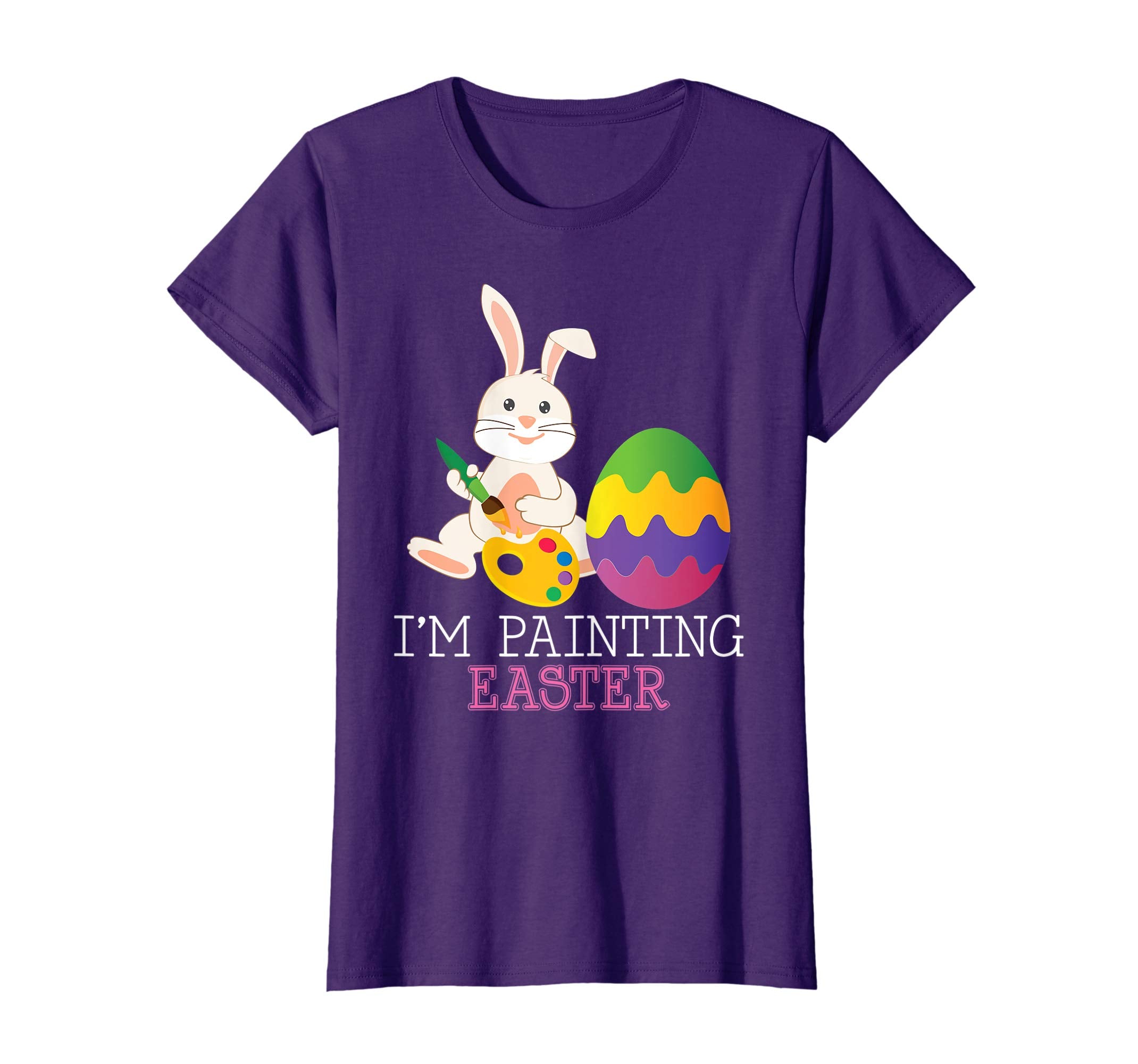 I'm Painting Easter Cute Bunny Colorful Egg T-Shirt Egg Hunt