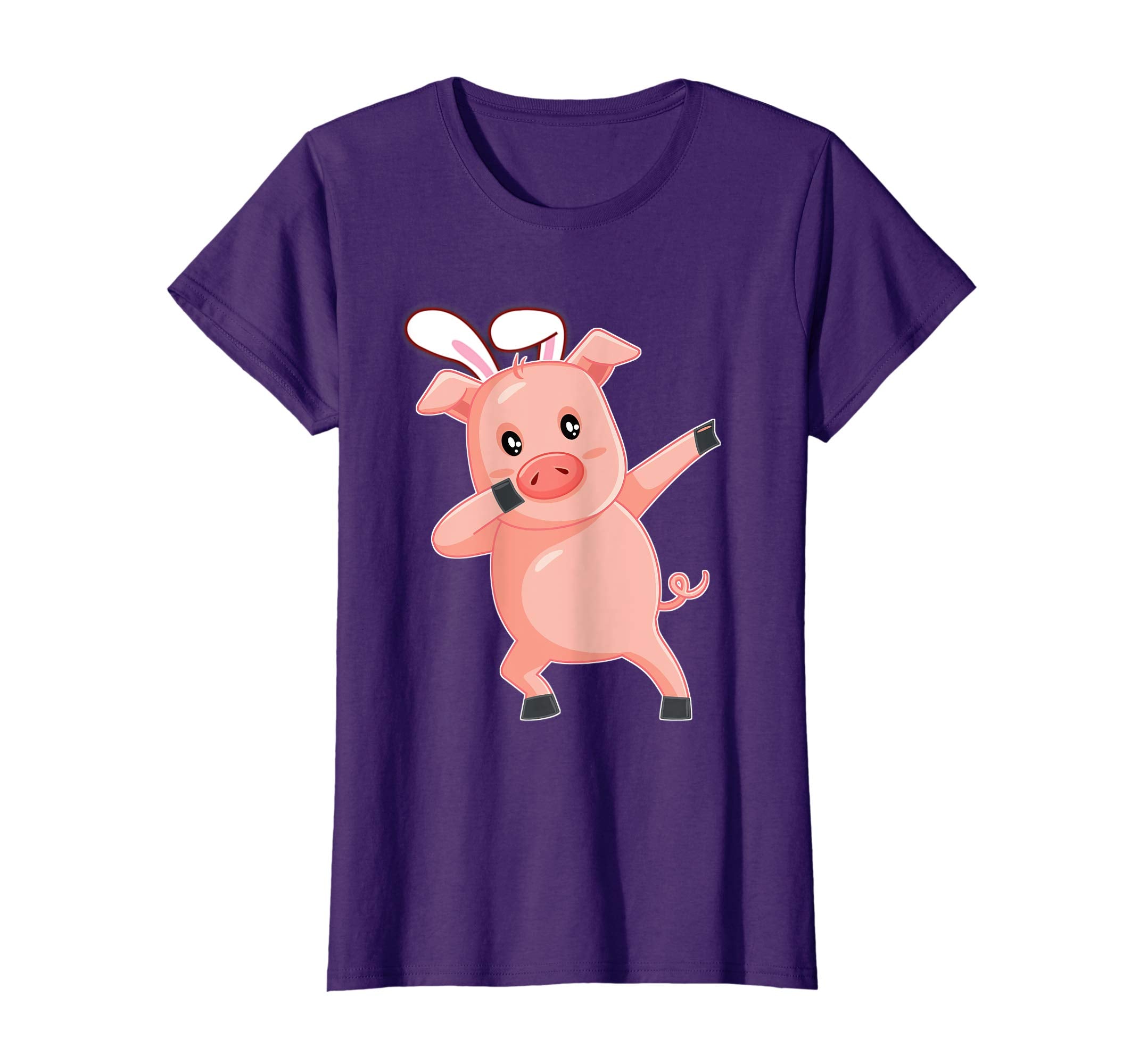 Easter Bunny Dabbing Pig Hog Tshirt Rabbit Ears Animal Gift