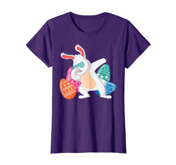 Eggs Easter Bunny Dabbing Shirt For Kids Girls