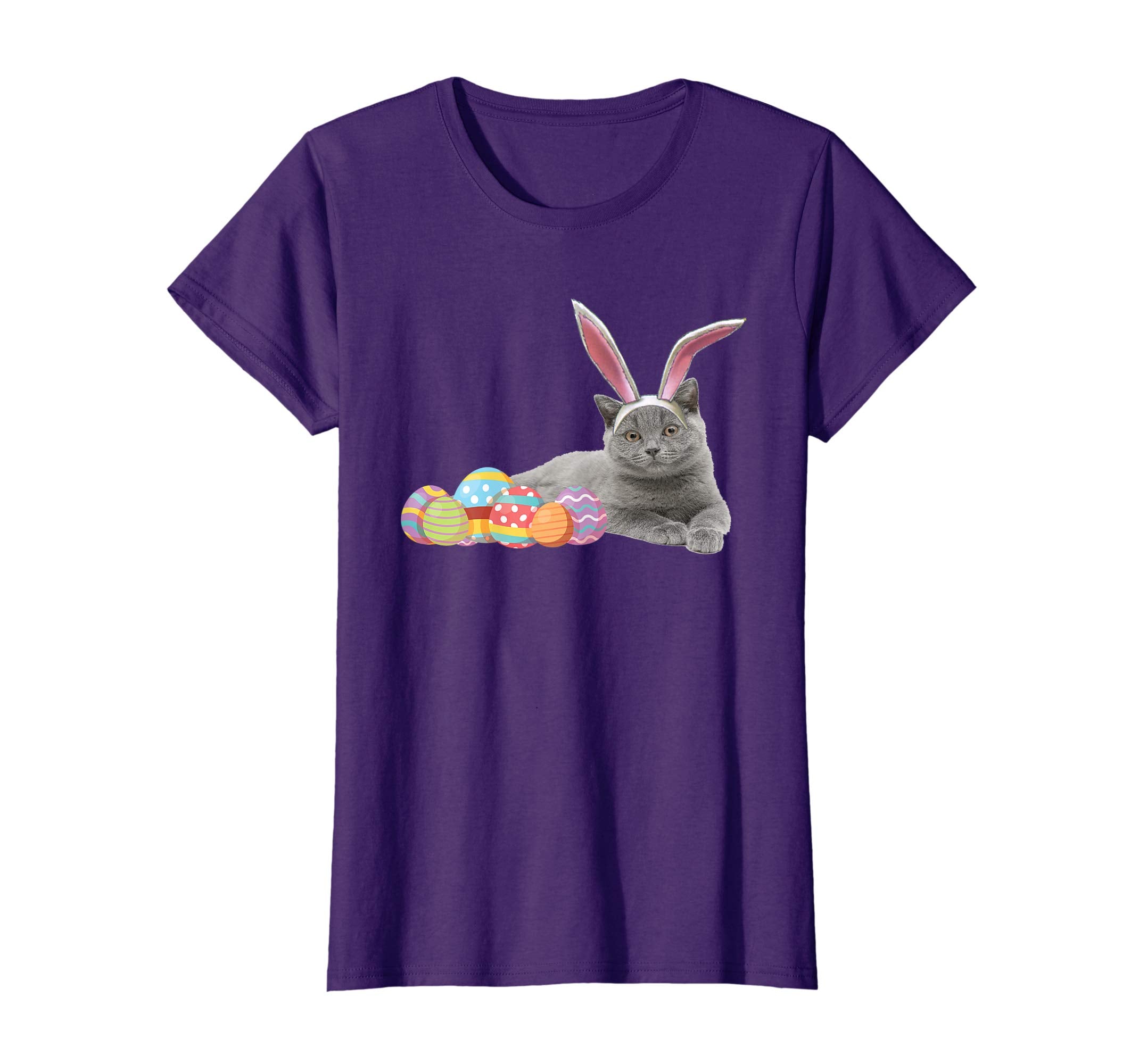 Easter Cat Shirt Russian Blue Funny Bunny Ears &amp; Eggs Gift