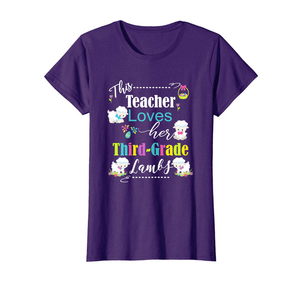 Third Grade Teacher Easter School Shirt Cute Love My Lambs