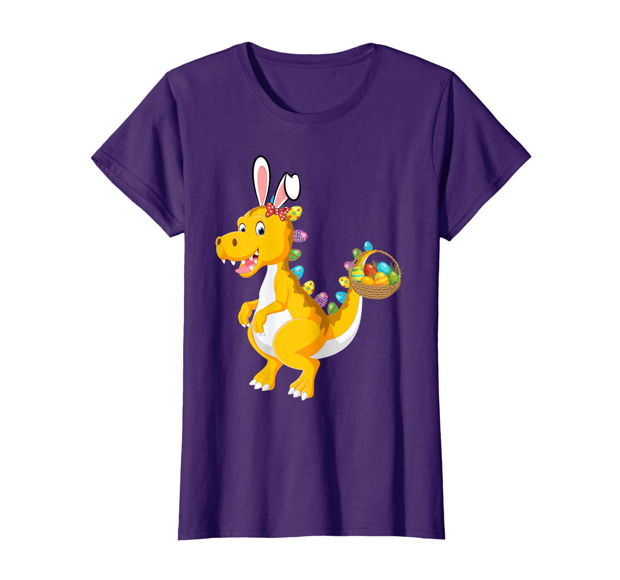 Funny Dinosaur T-rex Bunny with Eggs Easter T shirt