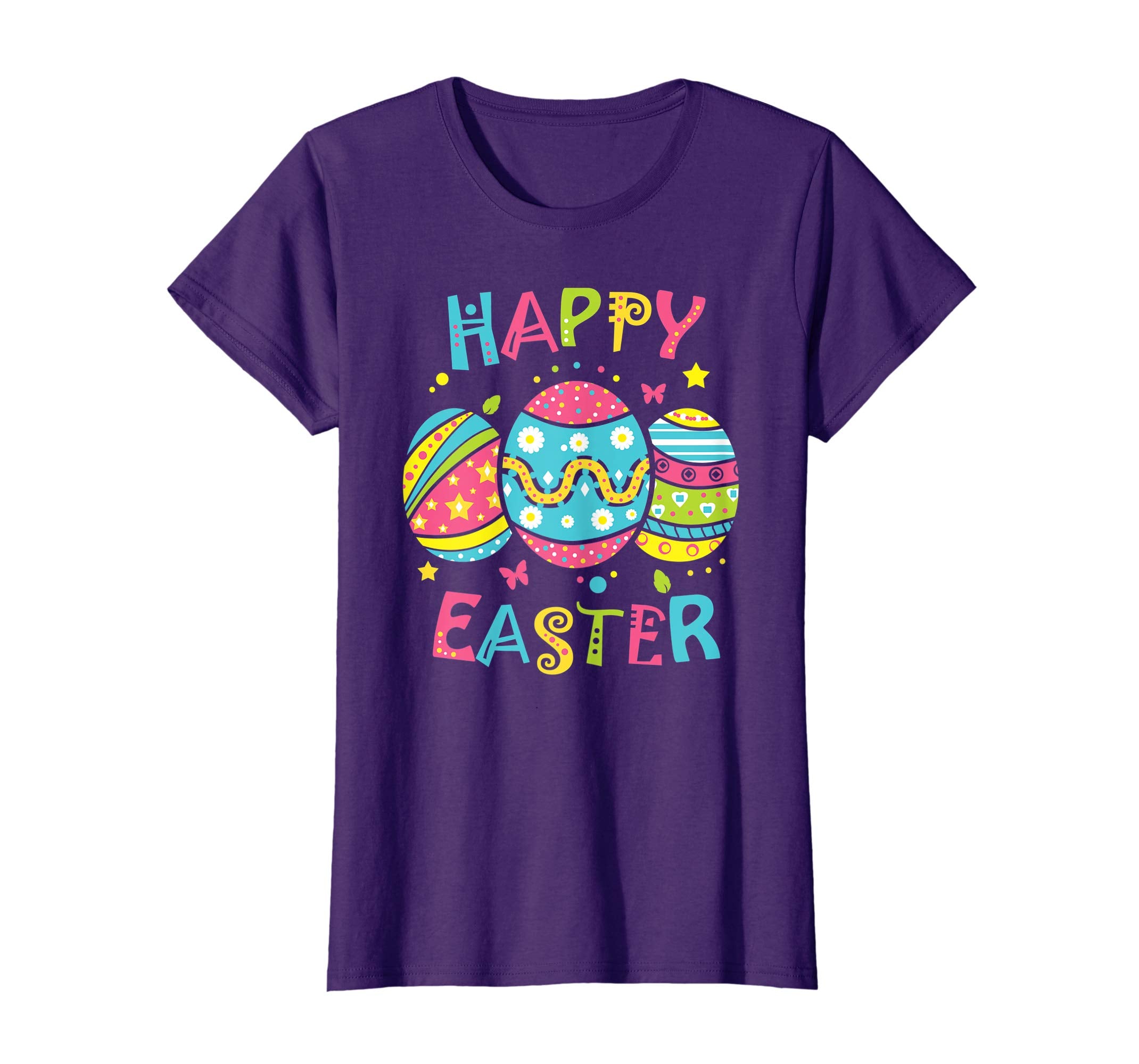 Happy Easter Shirt for Girls Women Easter Egg Painting Tee
