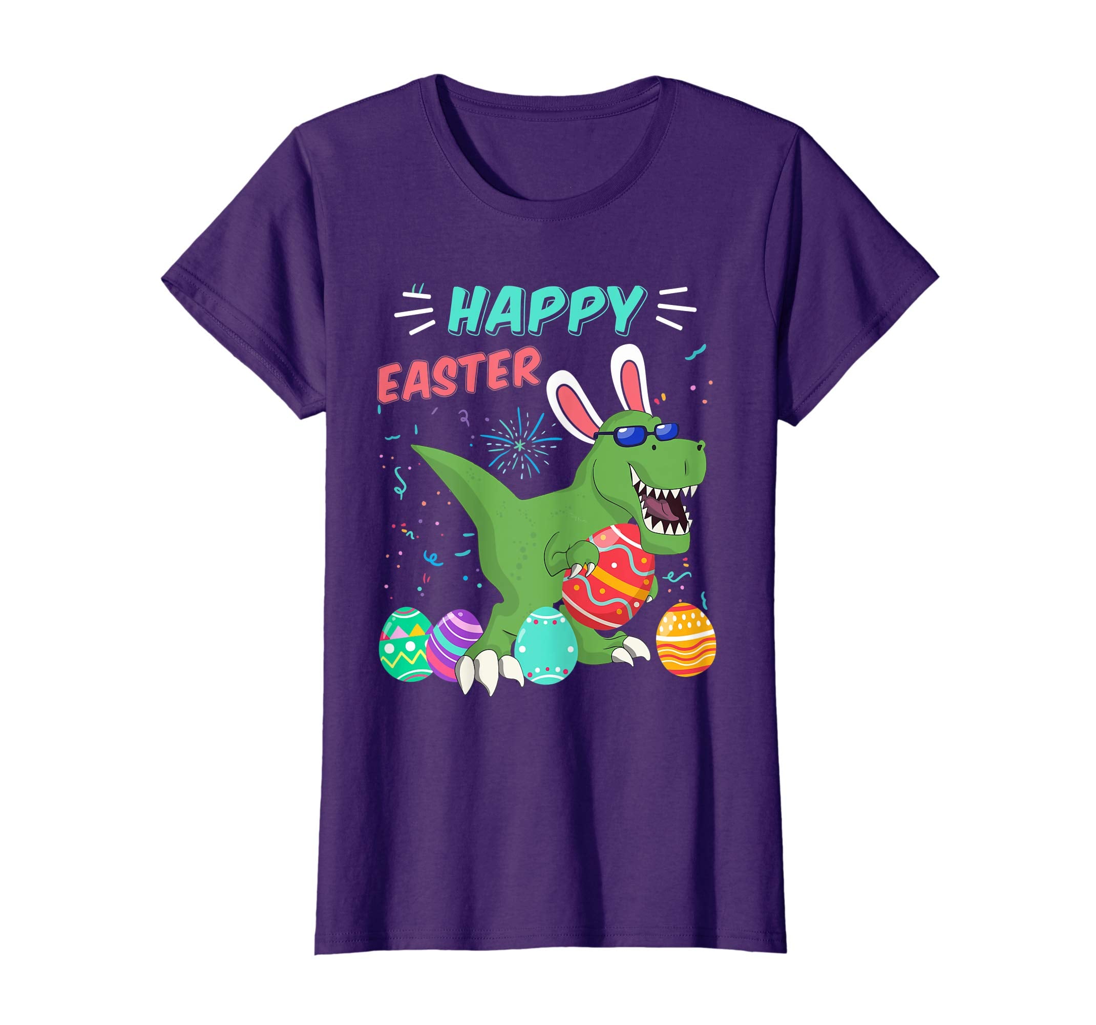 Happy Eastrawr T Rex Dinosaur Easter Bunny Egg Shirt Kids