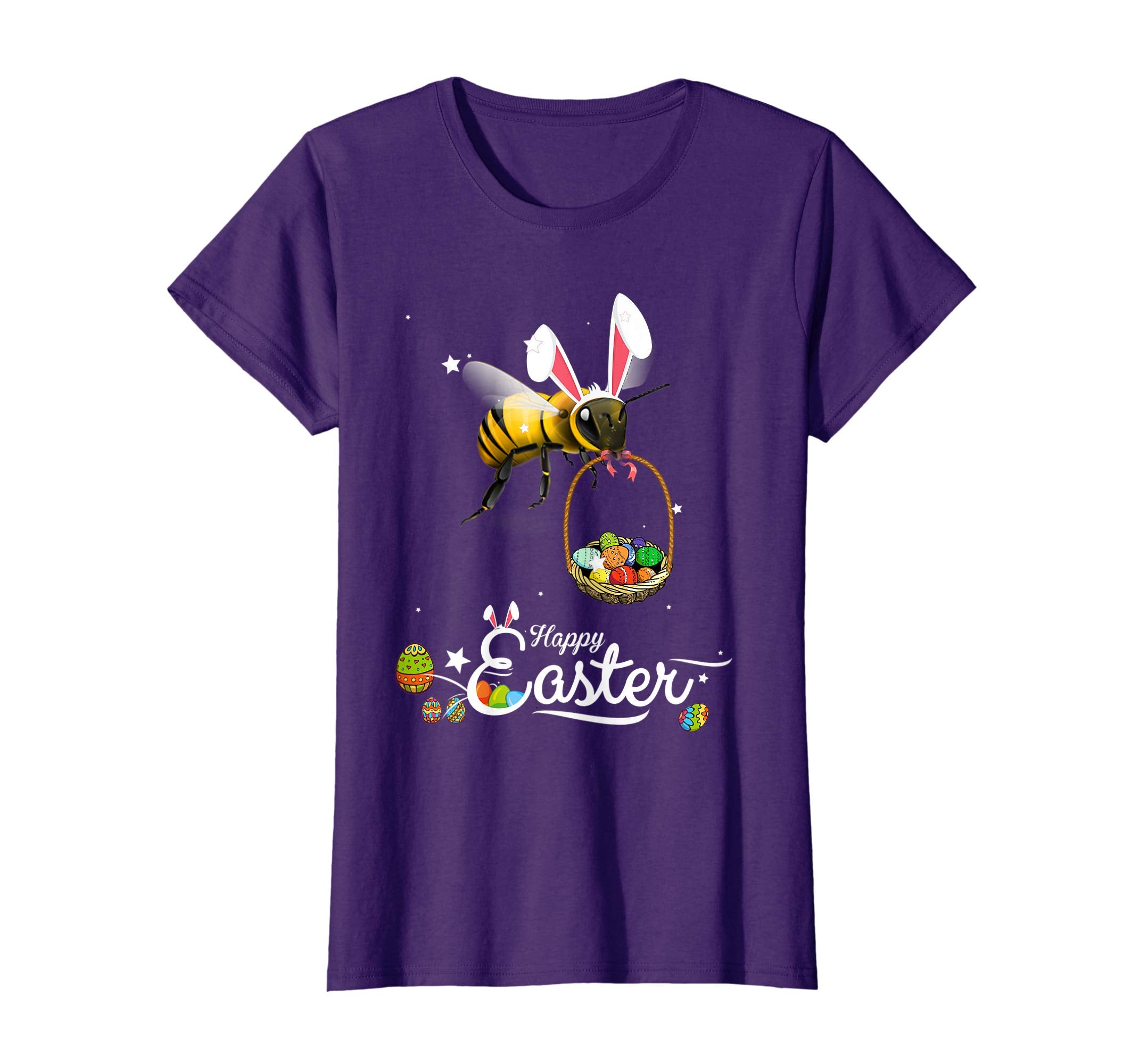 Cute Easter Bee with Bunny Ears and Eggs T Shirt
