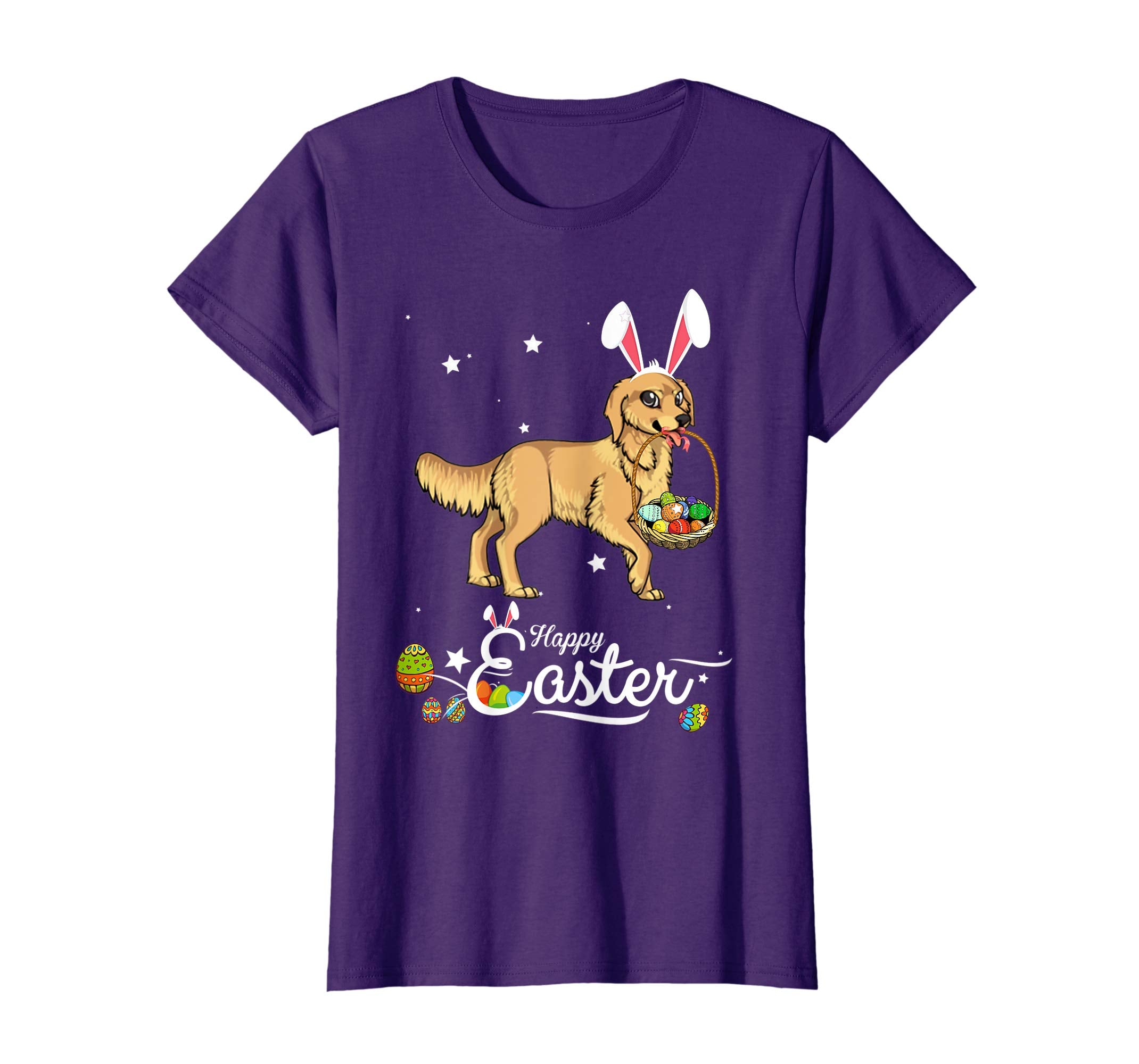 Golden Retriever Dog With Bunny Hat Easter Costume T Shirt