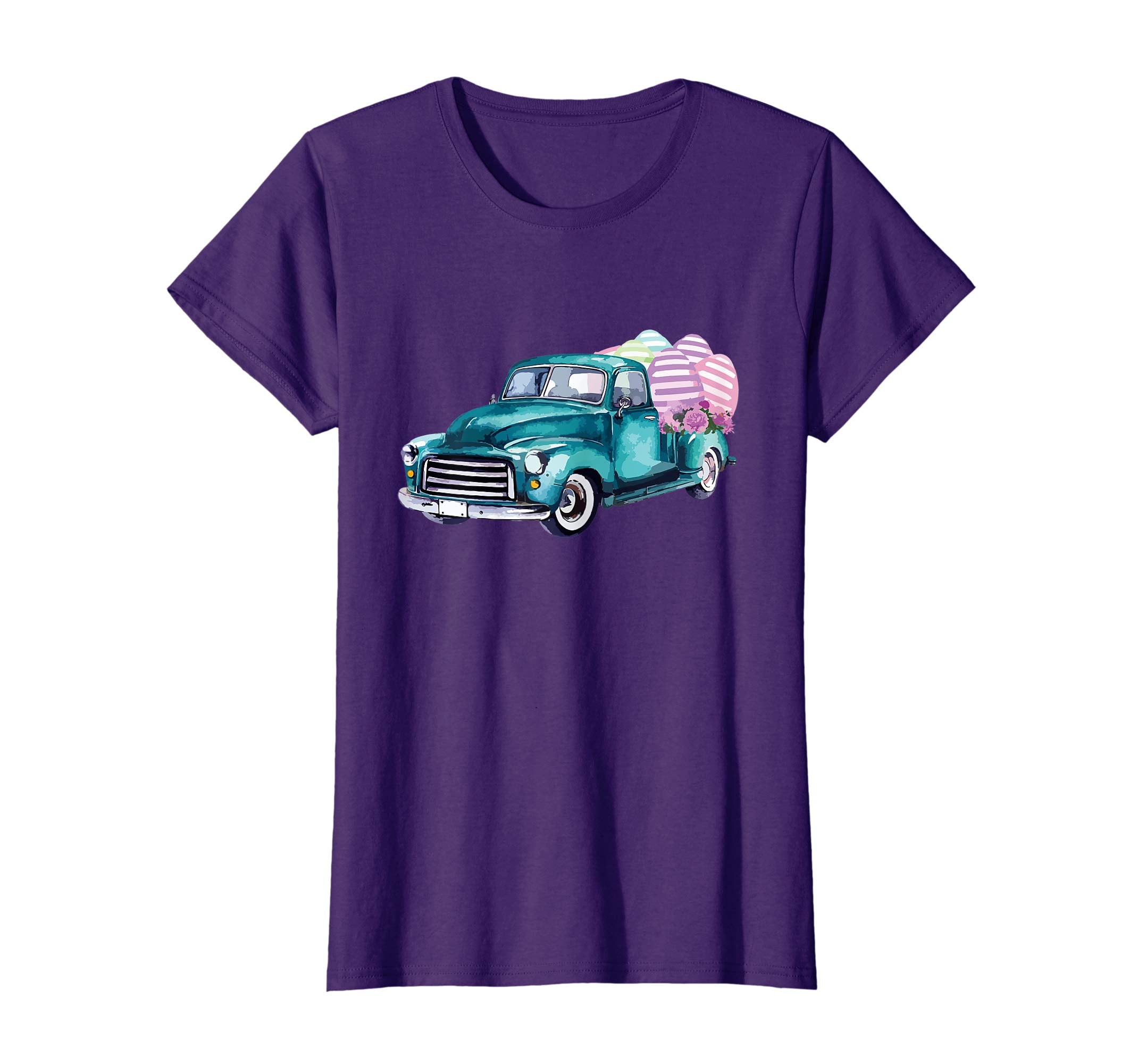 Happy Easter Eggs Vintage Bunny Truck Easter Sunday T-Shirt