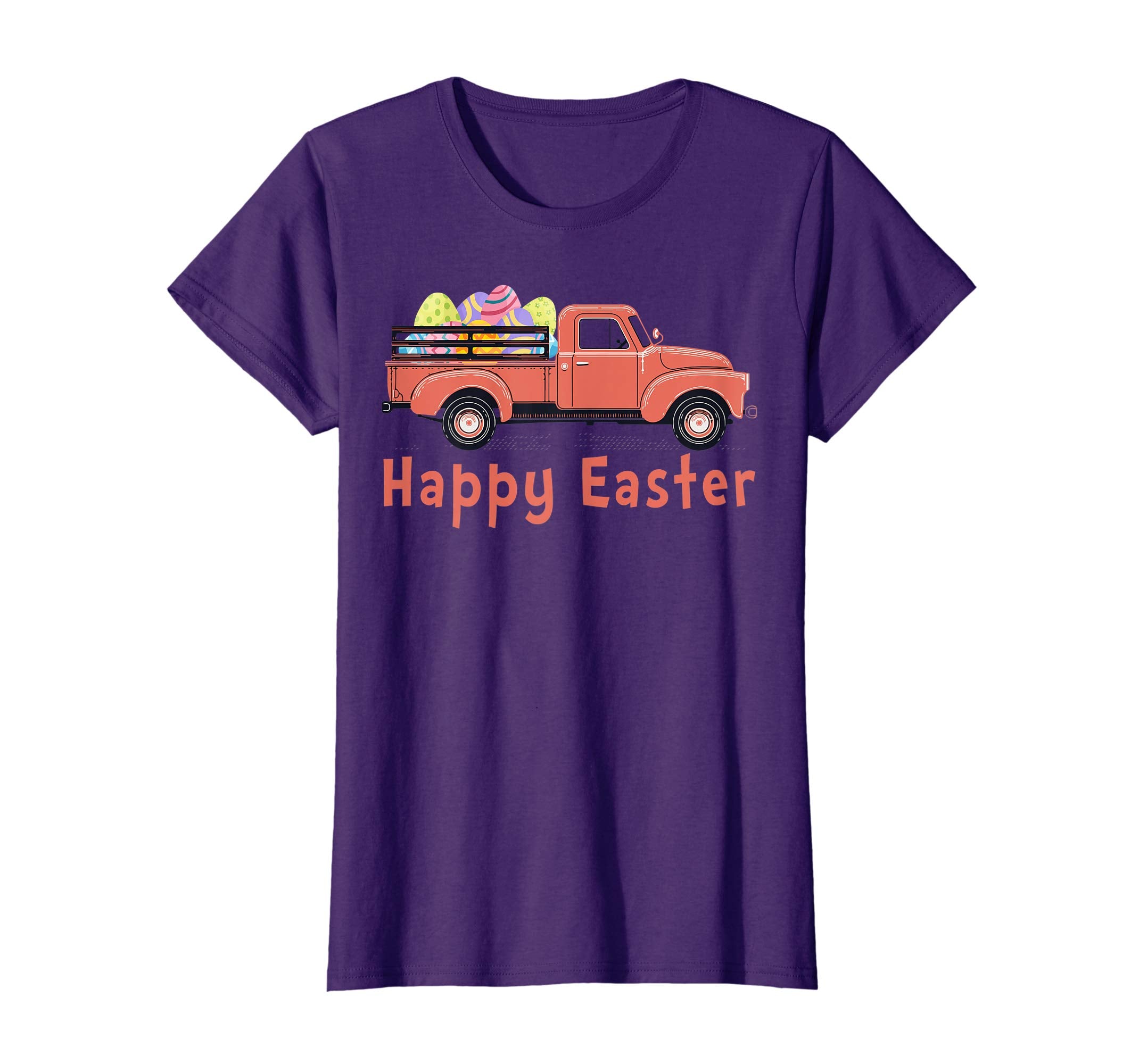 Cute Farm Truck With Easter Eggs-Happy Easter T-Shirt