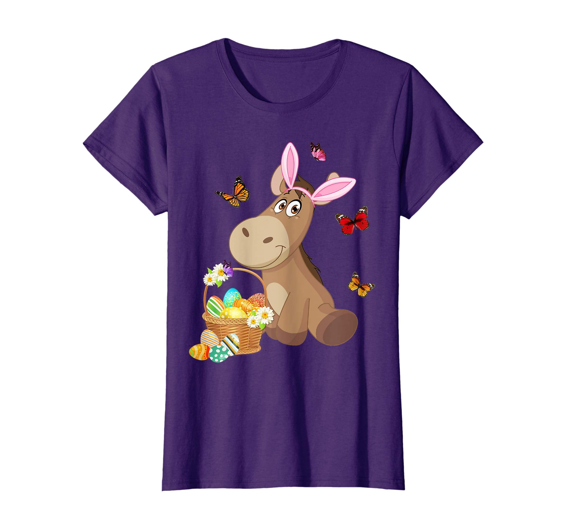 Donkey Bunny Hat Rabbit Easter Eggs Shirt Happy Ea